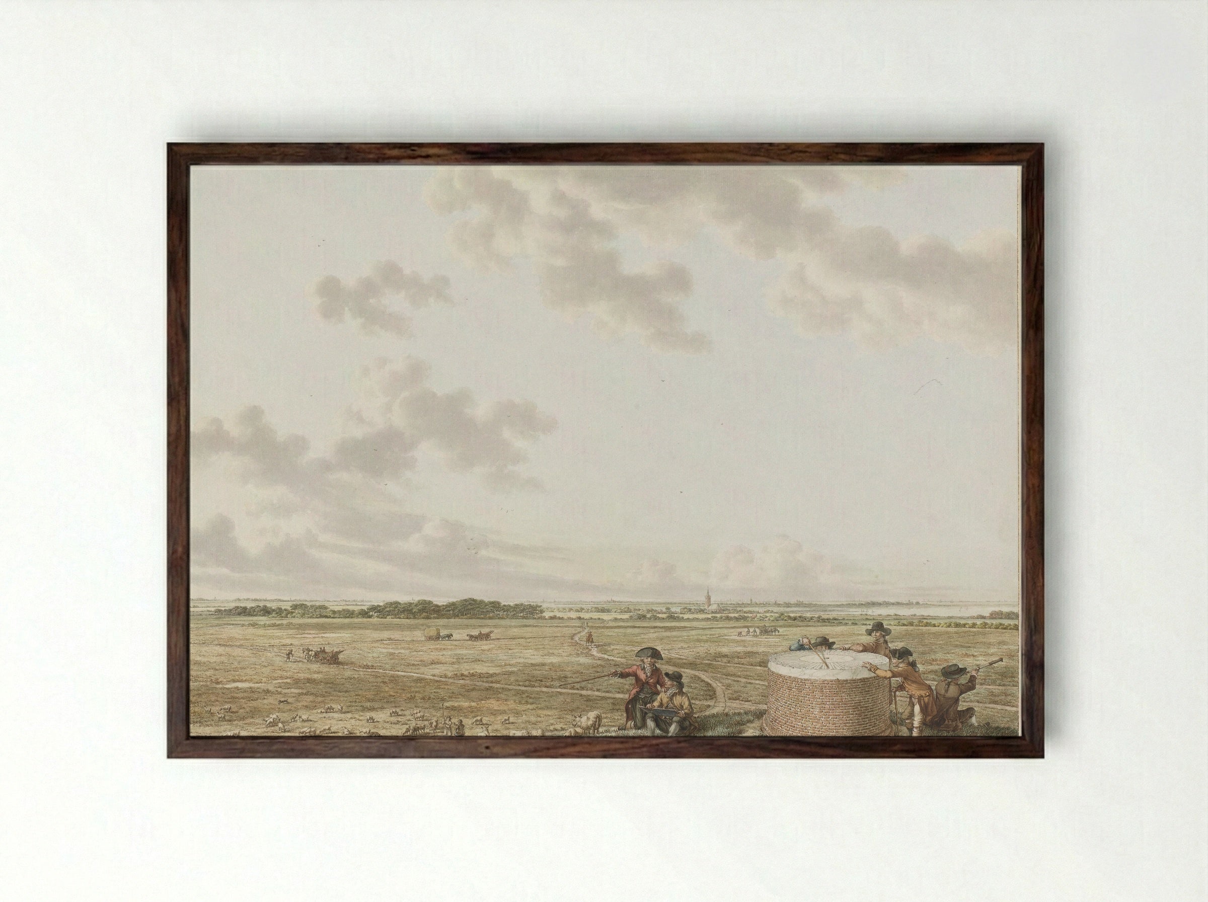 View of the Tafelberg - Jacob Cats - Framed Print Dark Wood