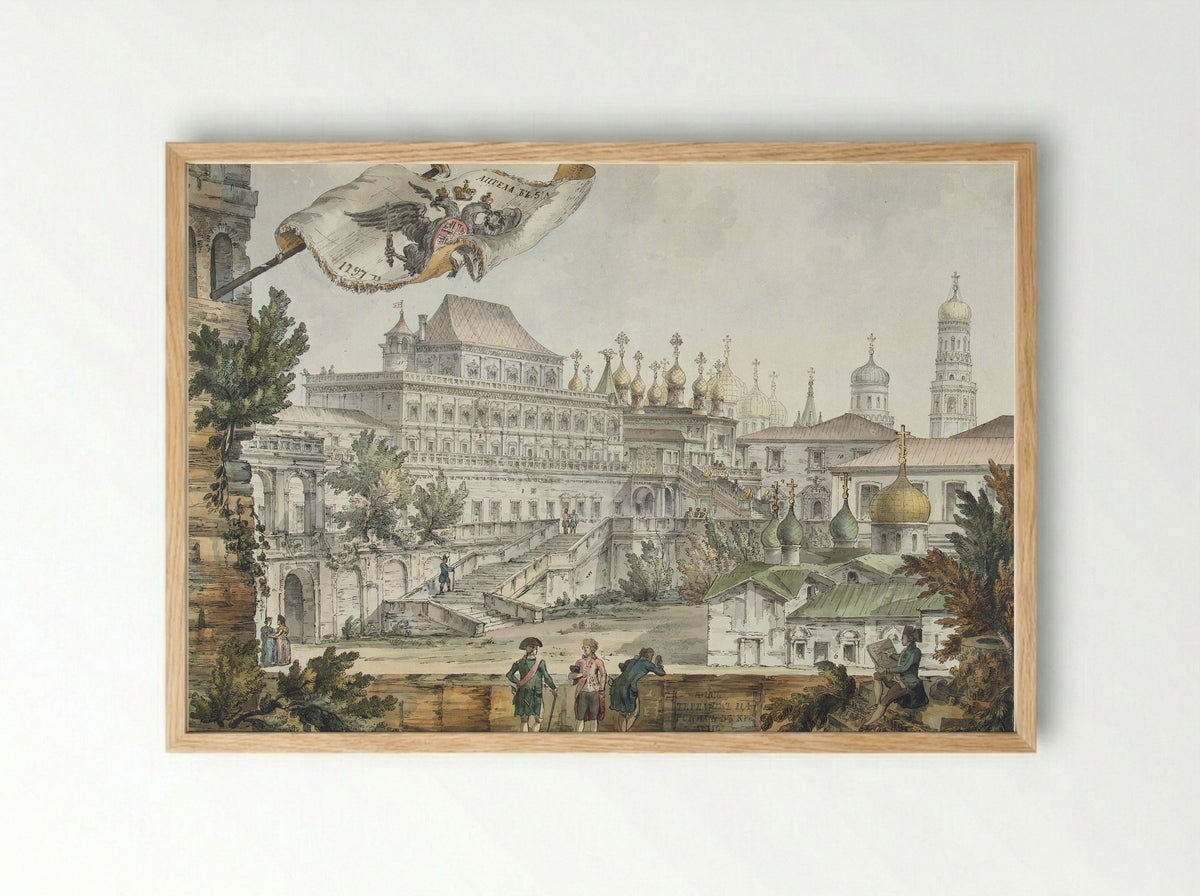 View of the Terem Palace - Giacomo Quarenghi - Framed Print Wood