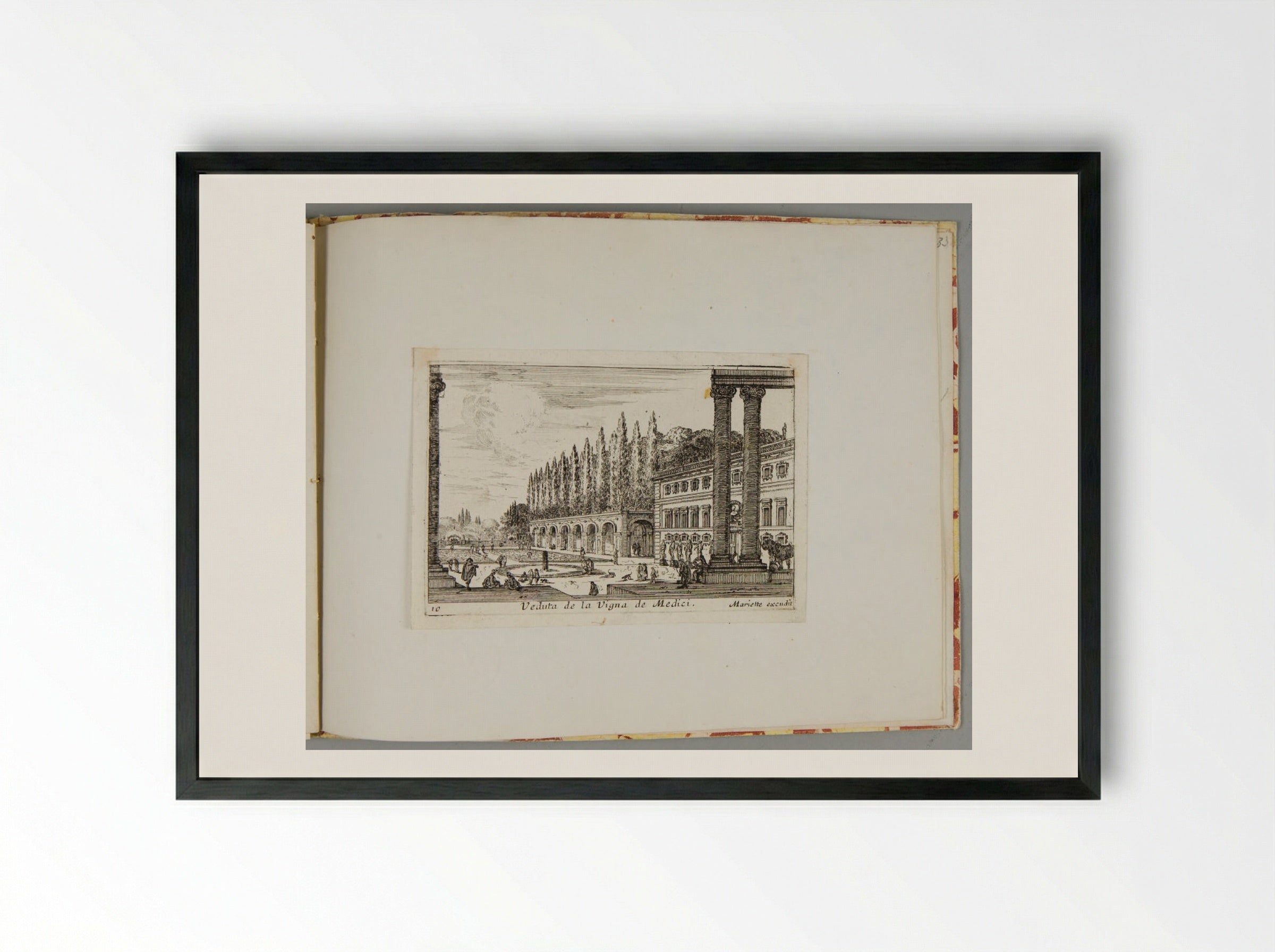 View of the Villa Medici - Israël Silvestre - Framed Print Black