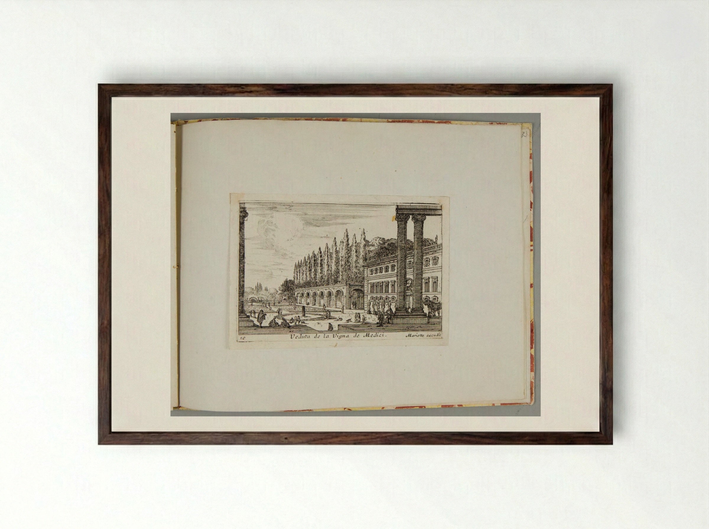View of the Villa Medici - Israël Silvestre - Framed Print Dark Wood