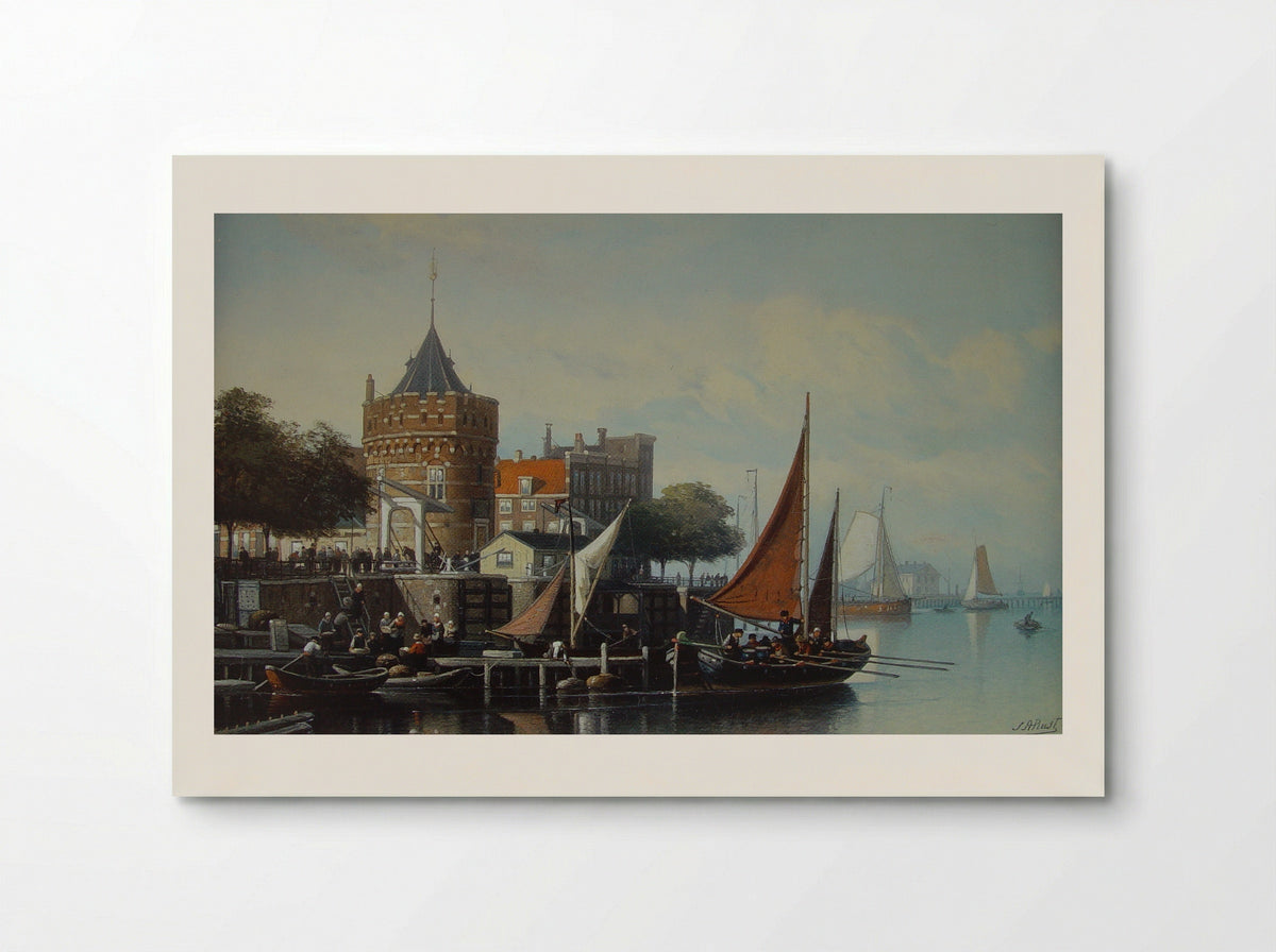 View of the Waag at Amsterdam - Johan Adolph Rust - Poster