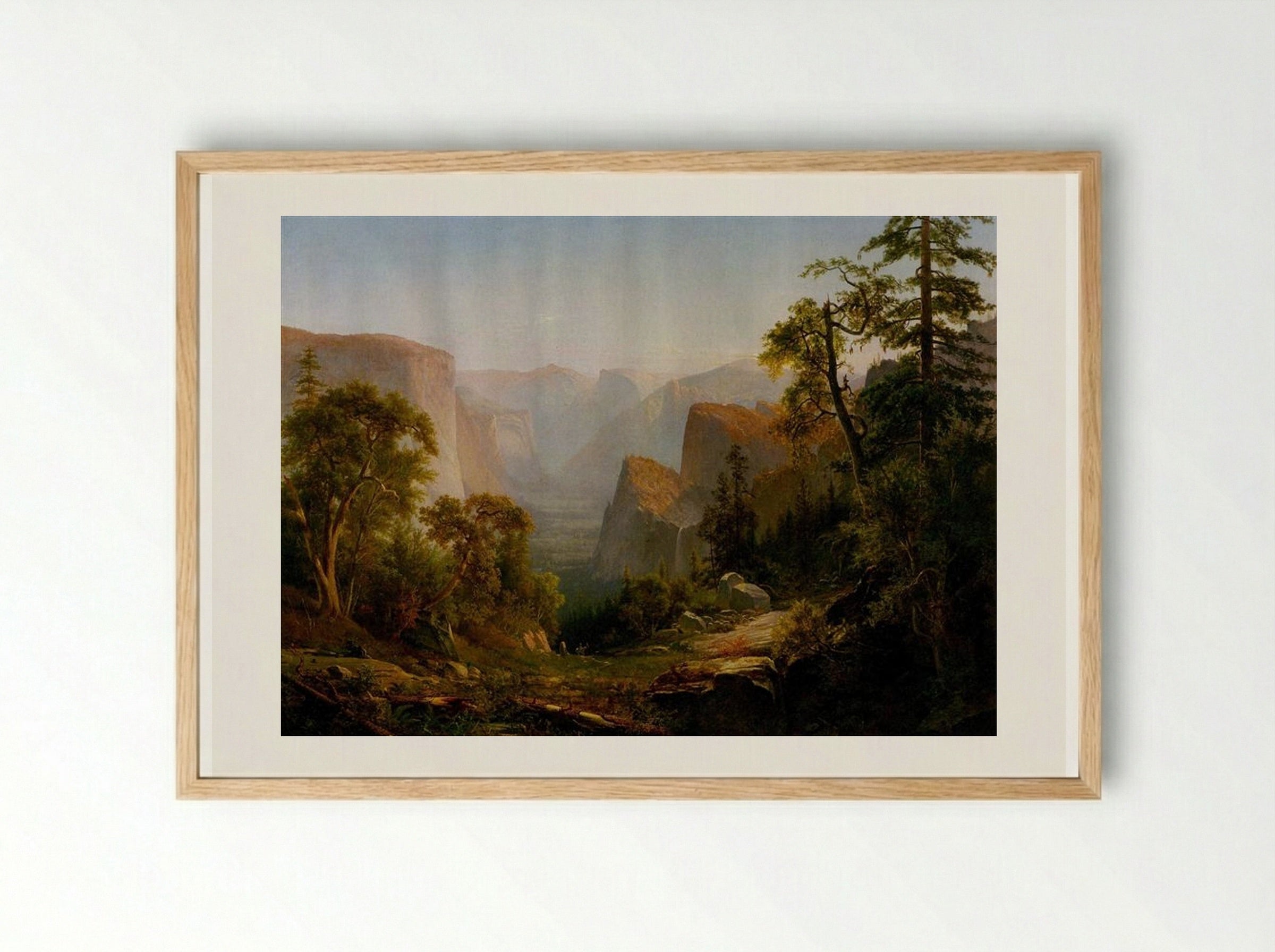 View of the Yosemite Valley, in California - Thomas Hill - Framed Print Wood