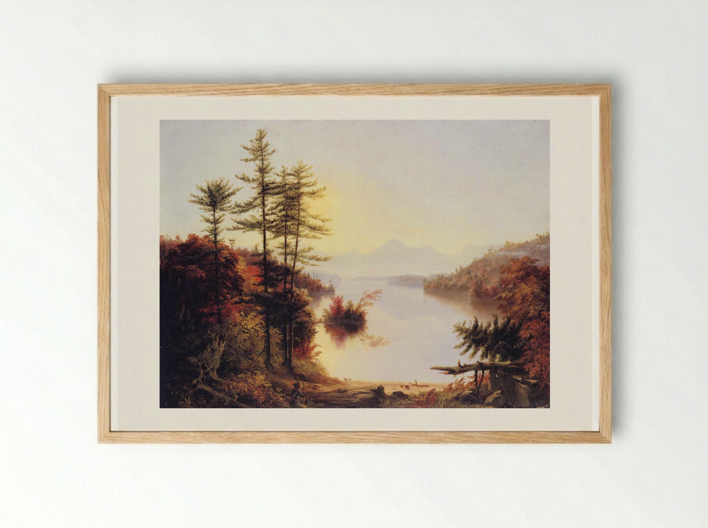 View on Lake Winnipiseogee - Thomas Cole - Framed Print Wood