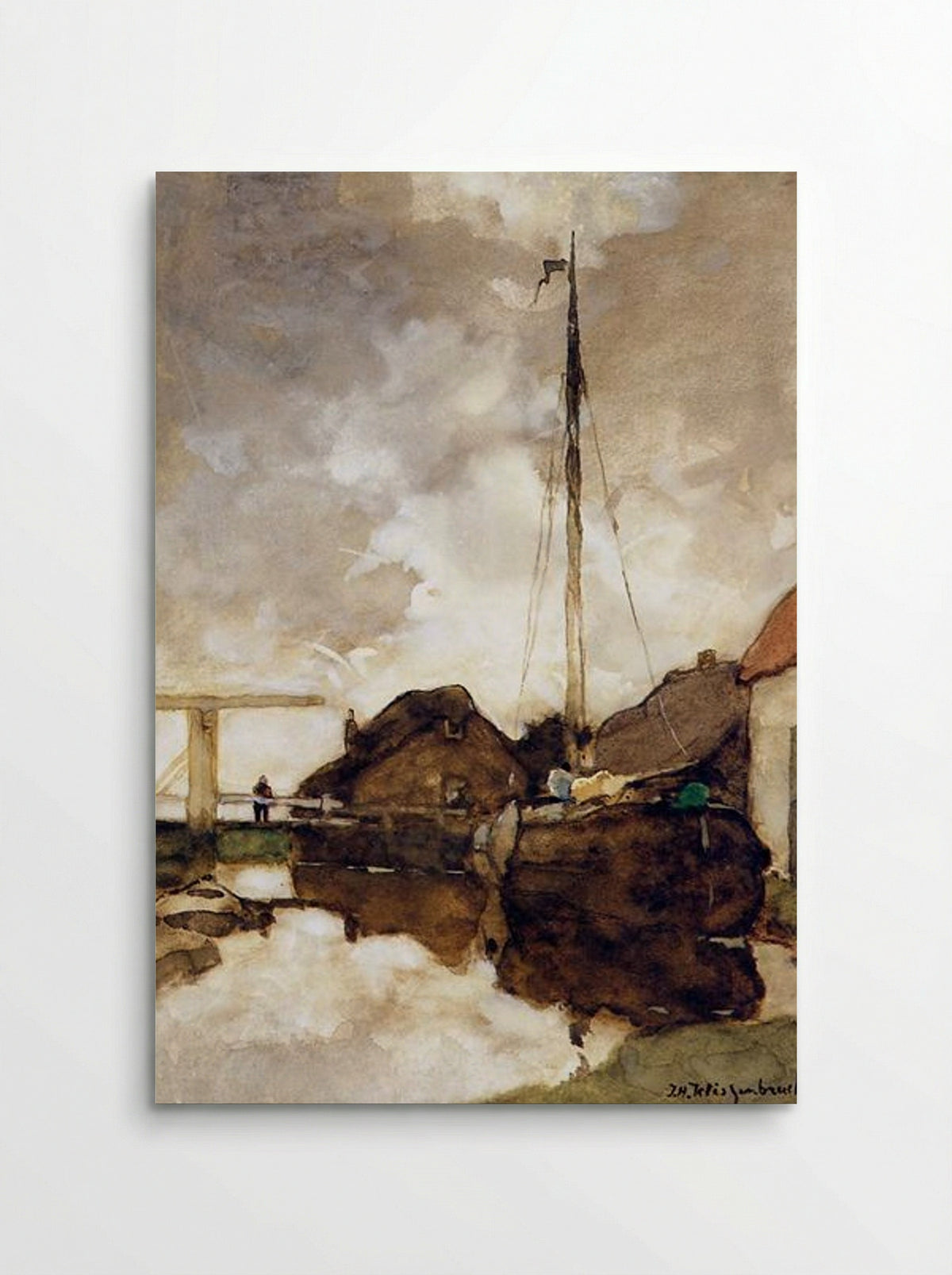 View on a Canal - Johan Hendrik Weissenbruch - Poster