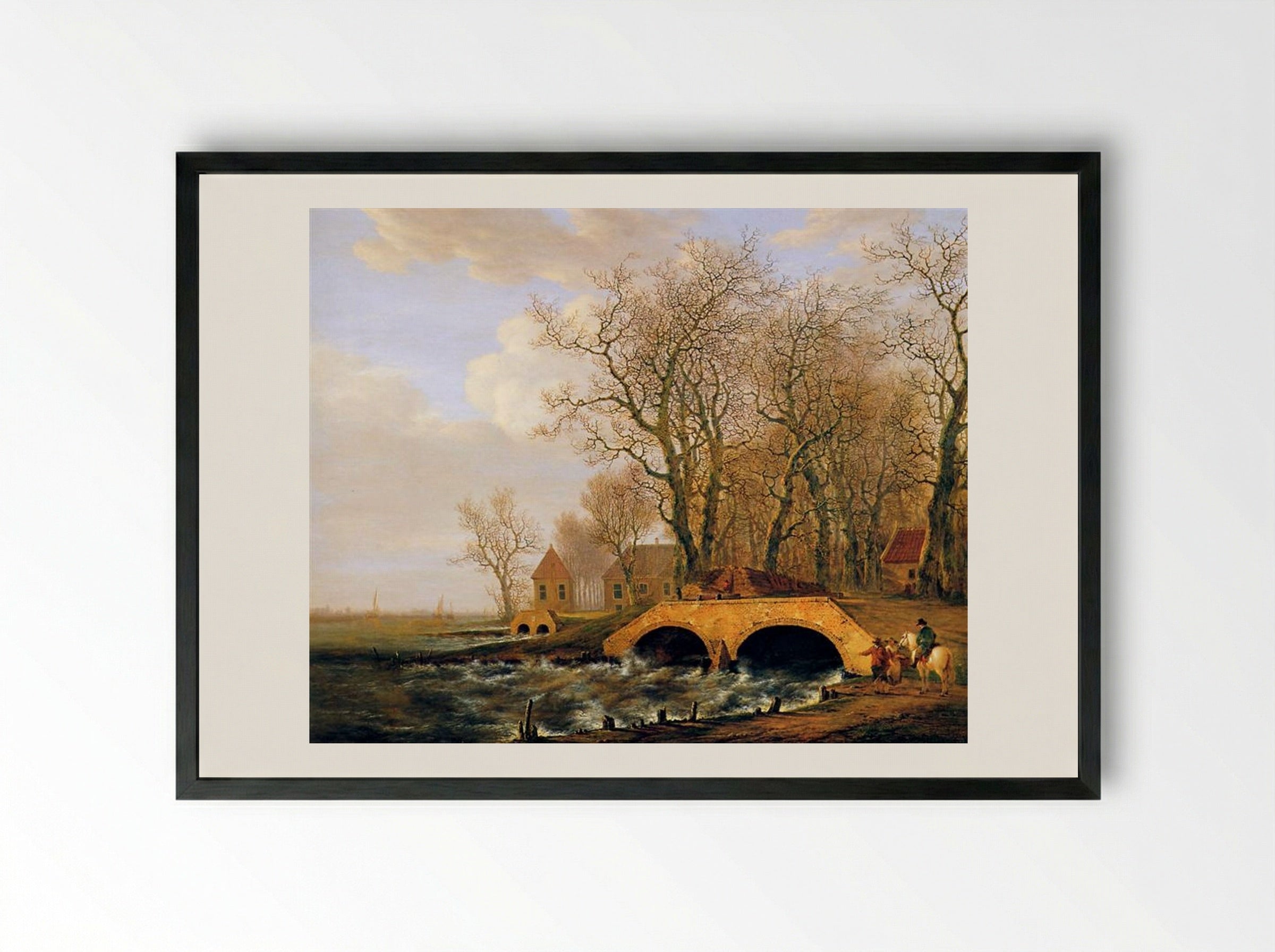 View on the Nederwaard - Jacob van Strij - Framed Print Black