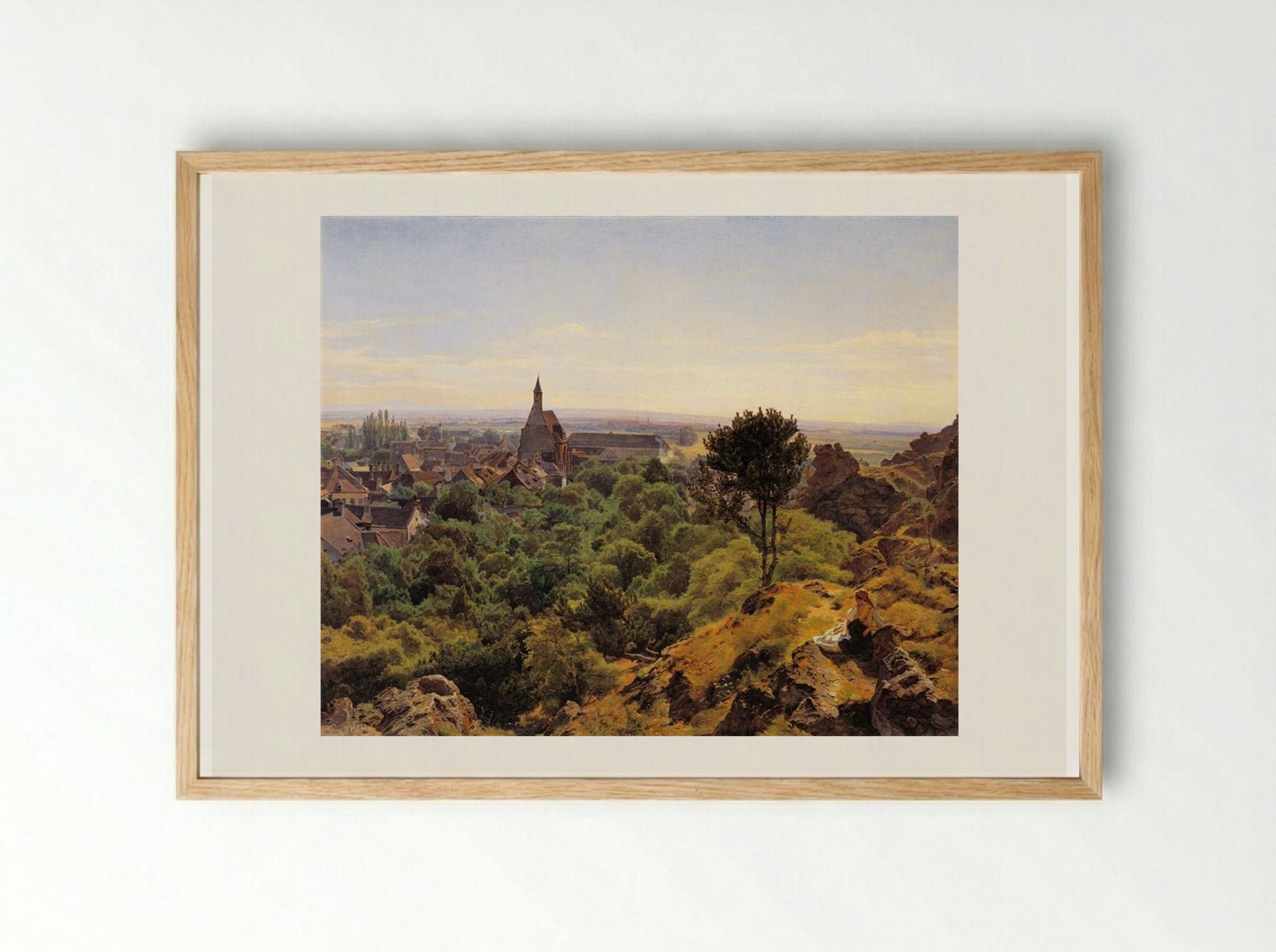 View to Mödling - Ferdinand Georg Waldmüller - Framed Print Wood