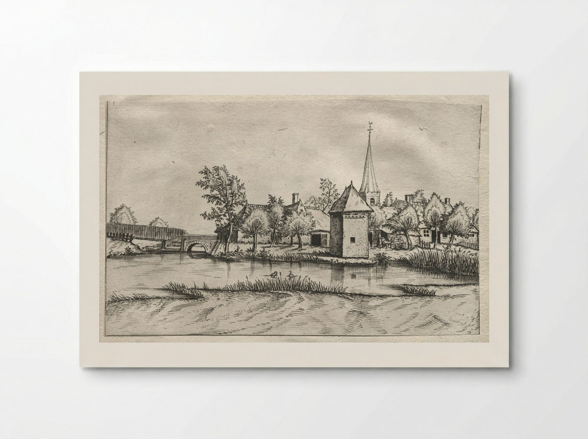 Views of Villages in Brabant and Campine: A Moated Village - Master of the Small Landscapes - Poster
