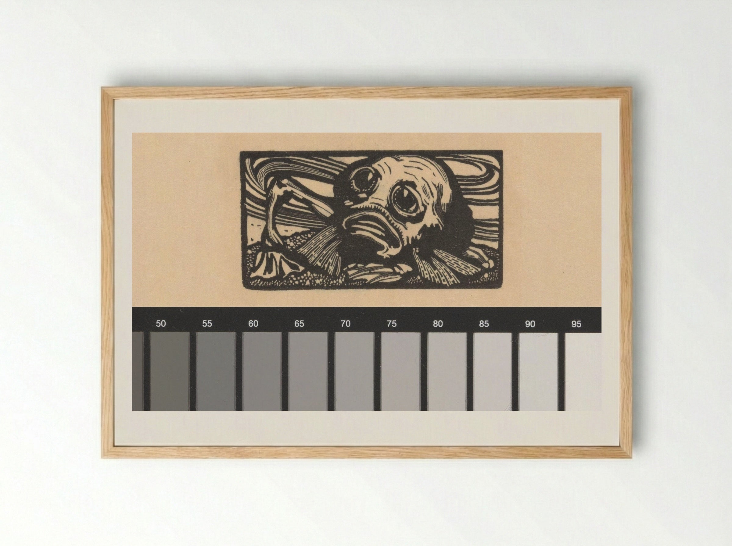 Vignet met bebaard monster voor de Mercure de France - Johannes Josephus Aarts - Framed Print Wood