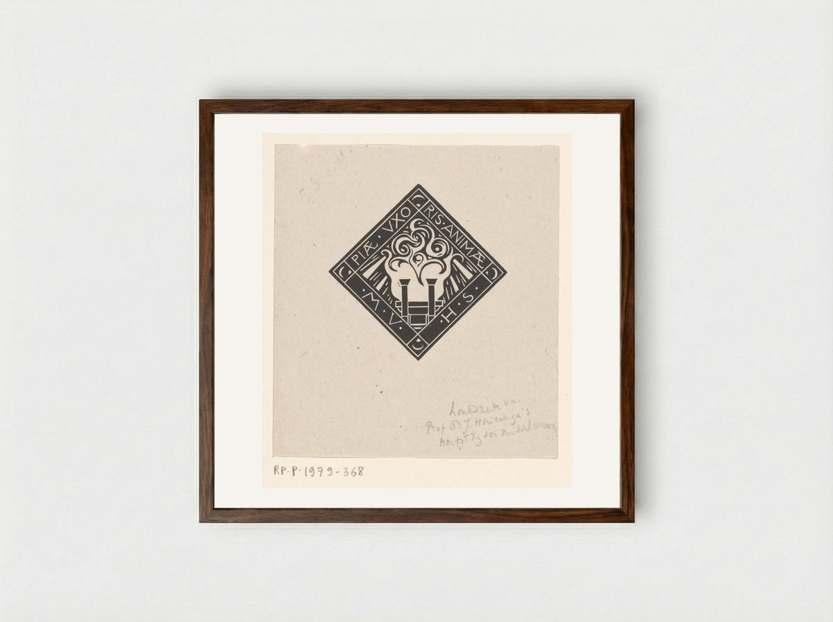 Vignet ter herinnering aan Mary Vincentia Huizinga-Schorer - Richard Nicolaüs Roland Holst - Framed Print Dark Wood