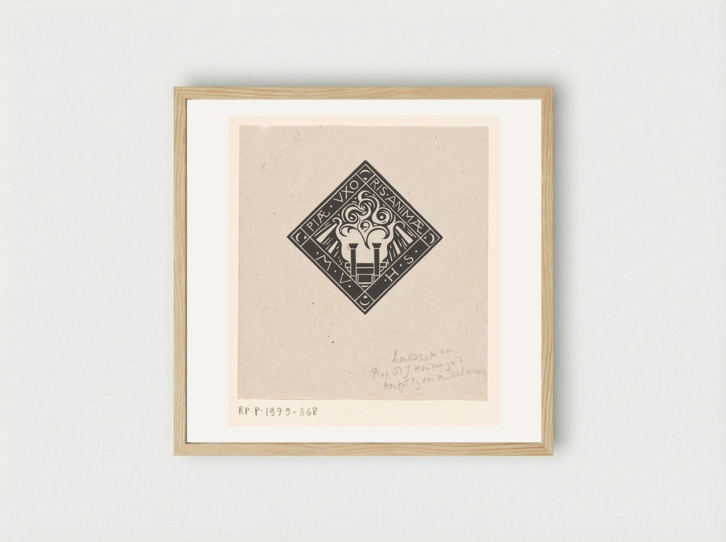 Vignet ter herinnering aan Mary Vincentia Huizinga-Schorer - Richard Nicolaüs Roland Holst - Framed Print Wood