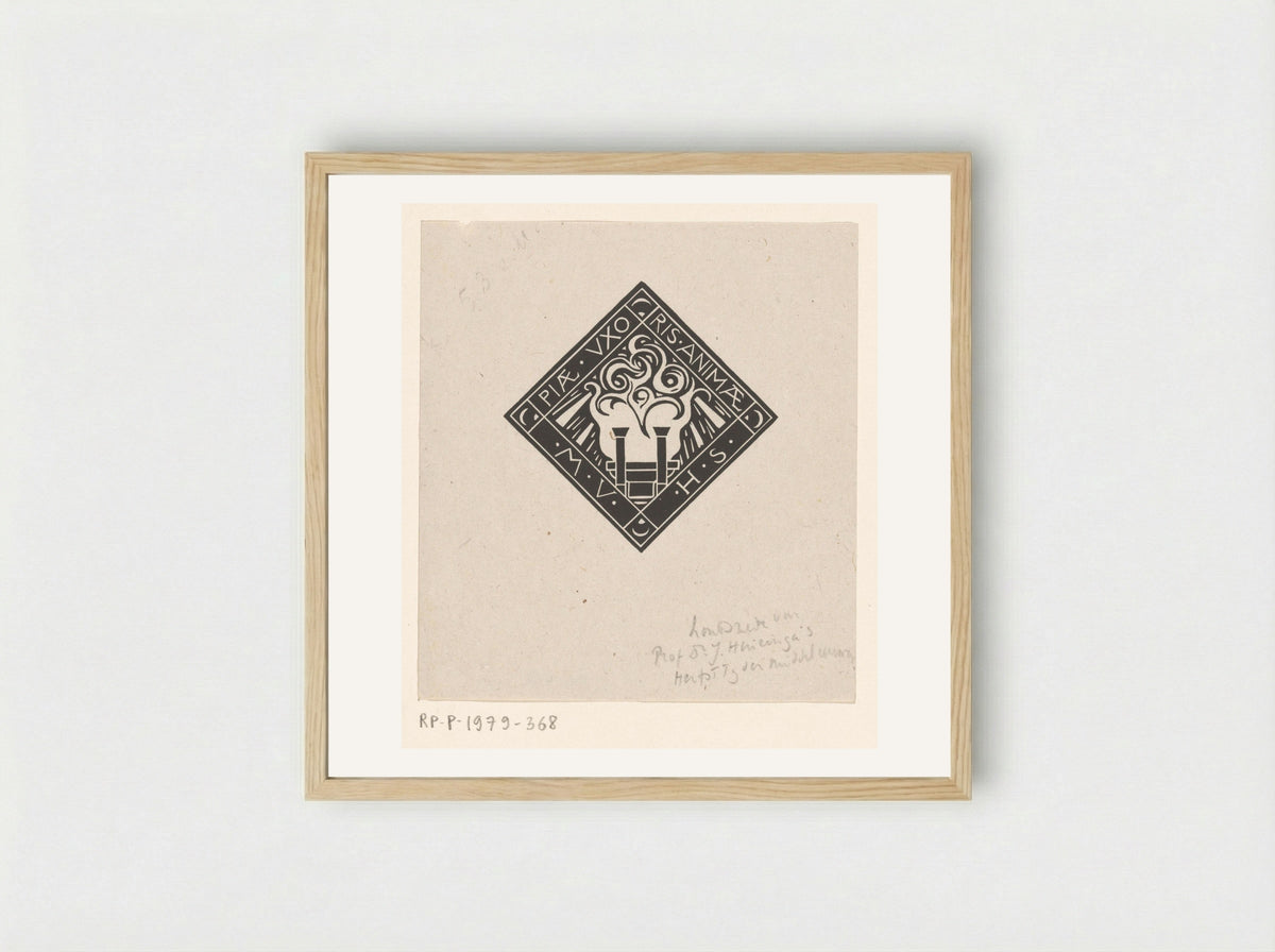 Vignet ter herinnering aan Mary Vincentia Huizinga-Schorer - Richard Nicolaüs Roland Holst - Framed Print Wood