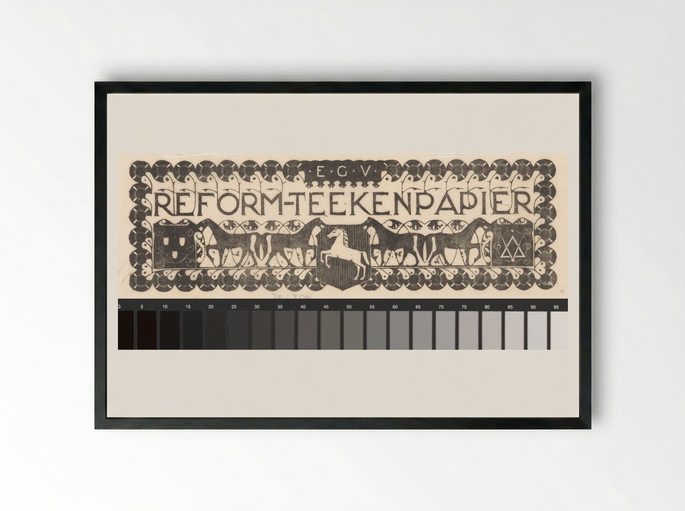 Vignet van E.G.V. Reform-Teekenpapier - Mathieu Lauweriks - Framed Print Black