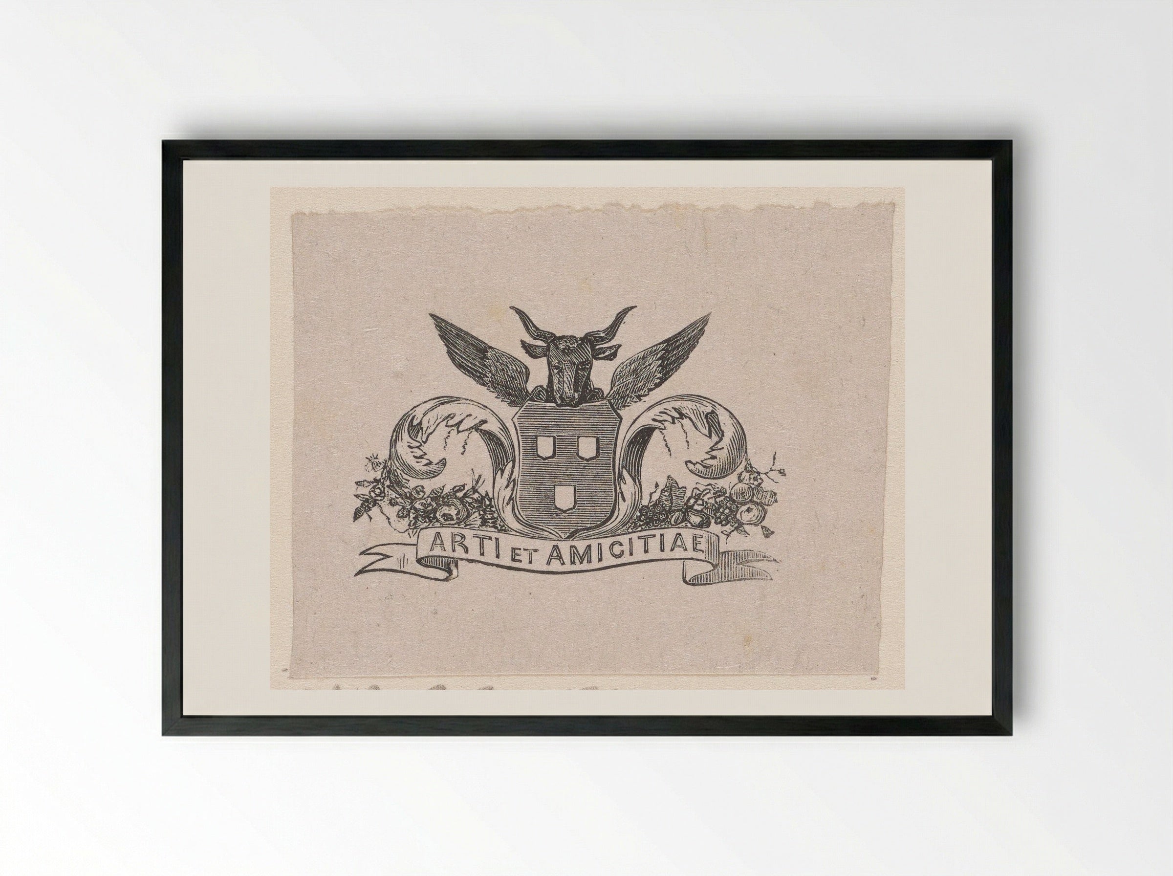 Vignet van kunstenaarsvereniging 'Arti et amicitiae' te Amsterdam - Isaac Weissenbruch - Framed Print Black
