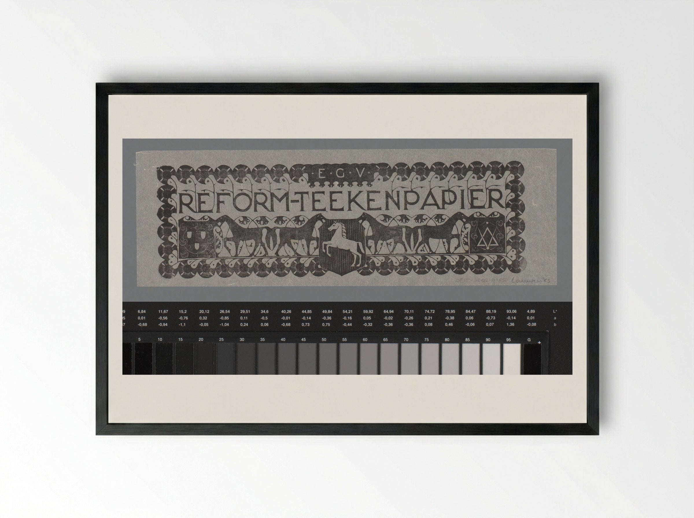 Vignet voor E.G.V. reform-teekenpapier - Mathieu Lauweriks - Framed Print Black