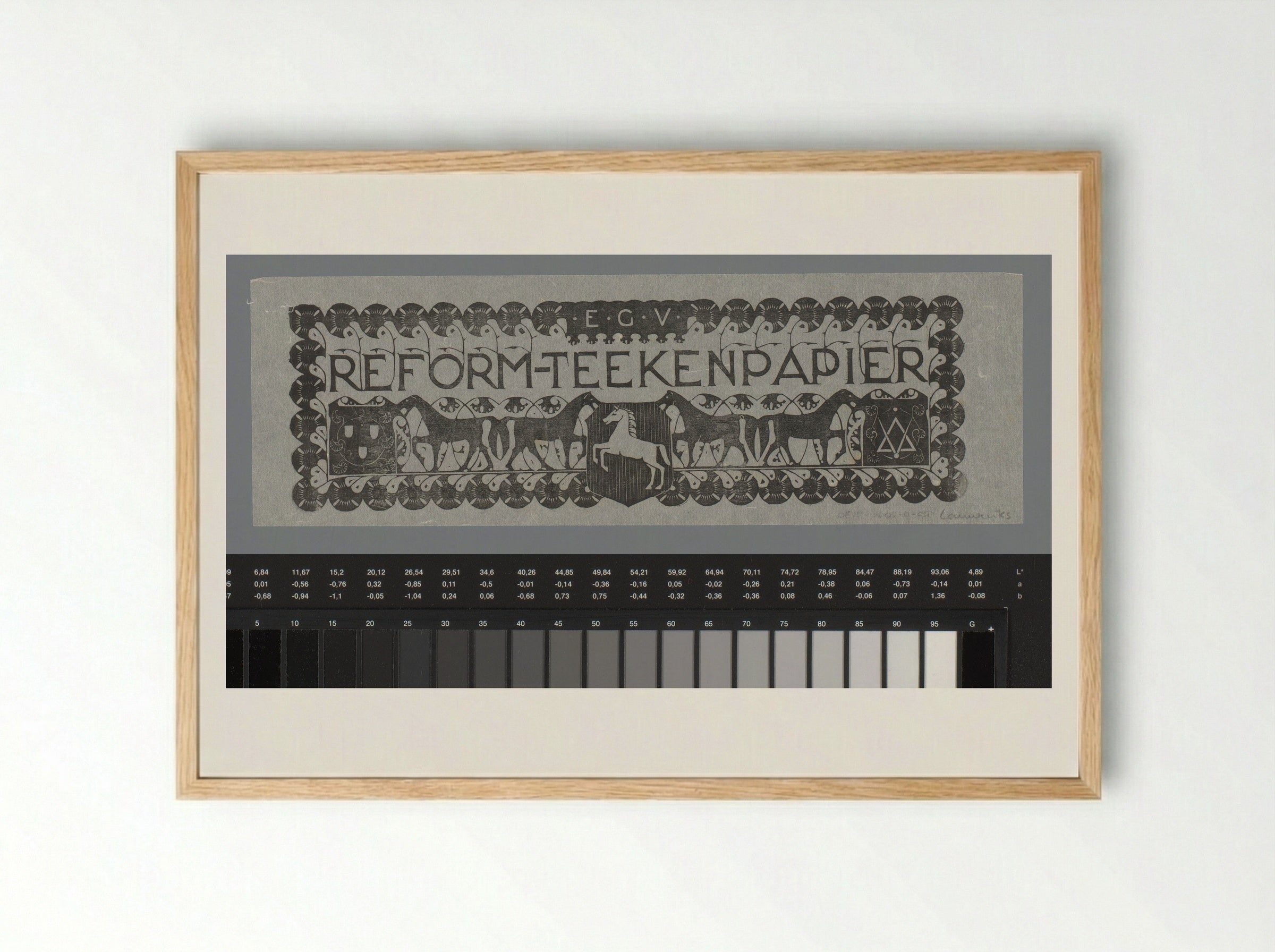 Vignet voor E.G.V. reform-teekenpapier - Mathieu Lauweriks - Framed Print Wood