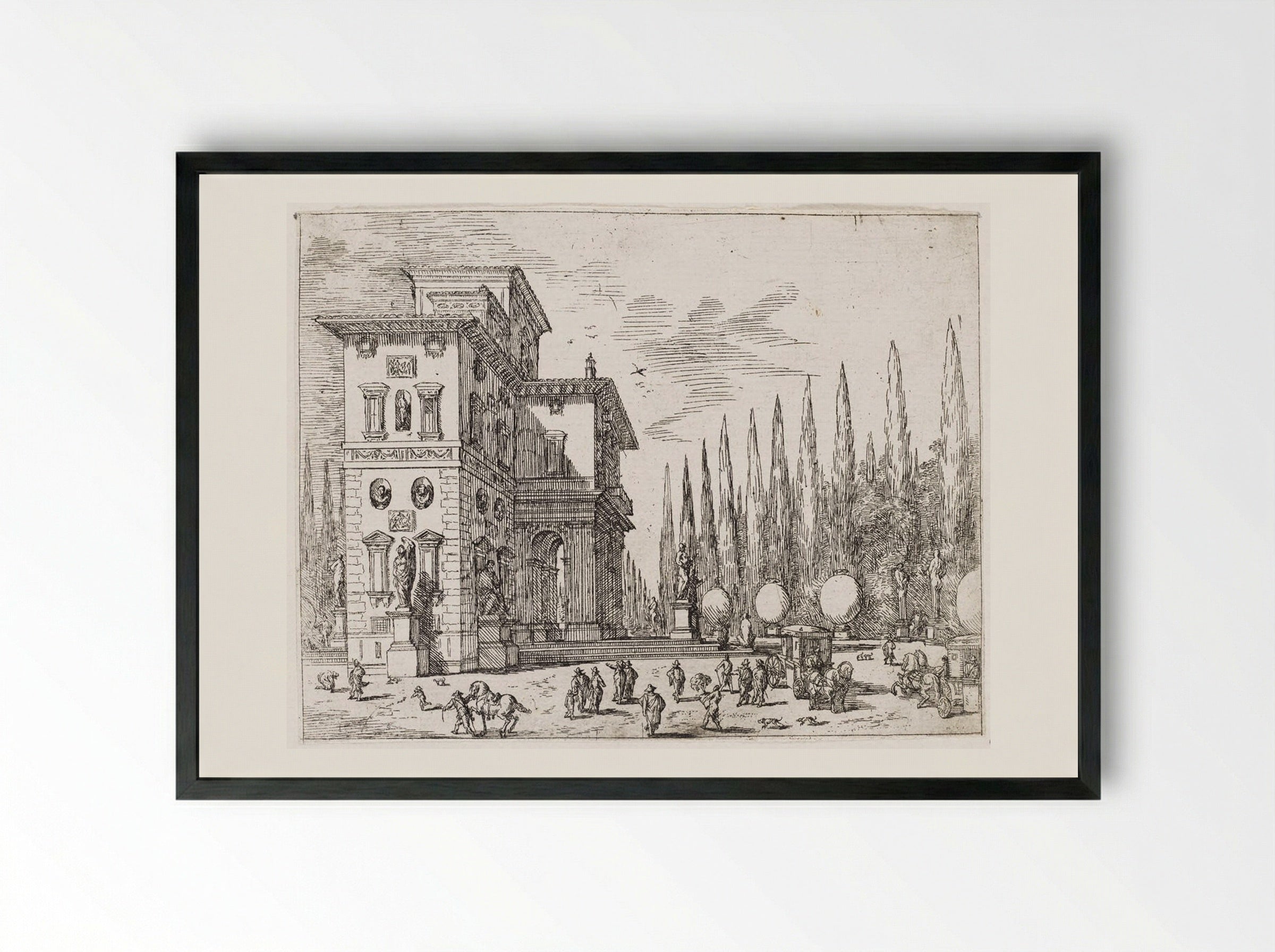 Villa Ludovisi, Casina Aurora - Johann Wilhelm Baur - Framed Print Black