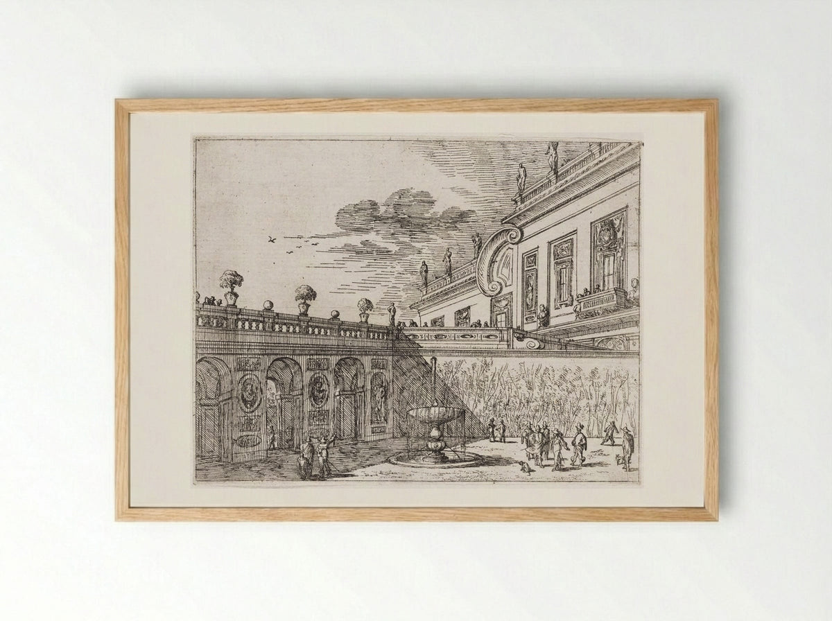 Villa Ludovisi, with the Palazzo - Johann Wilhelm Baur - Framed Print Wood