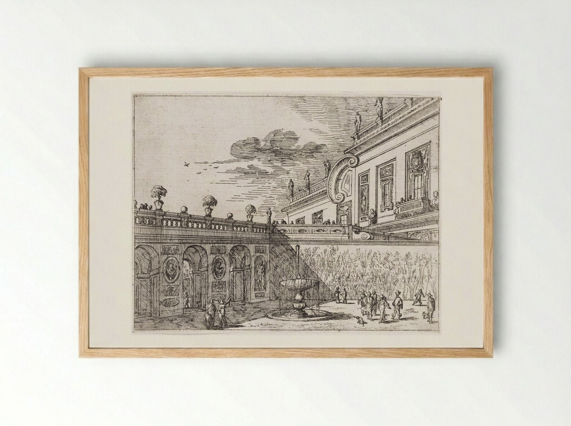 Villa Ludovisi, with the Palazzo - Johann Wilhelm Baur - Framed Print Wood
