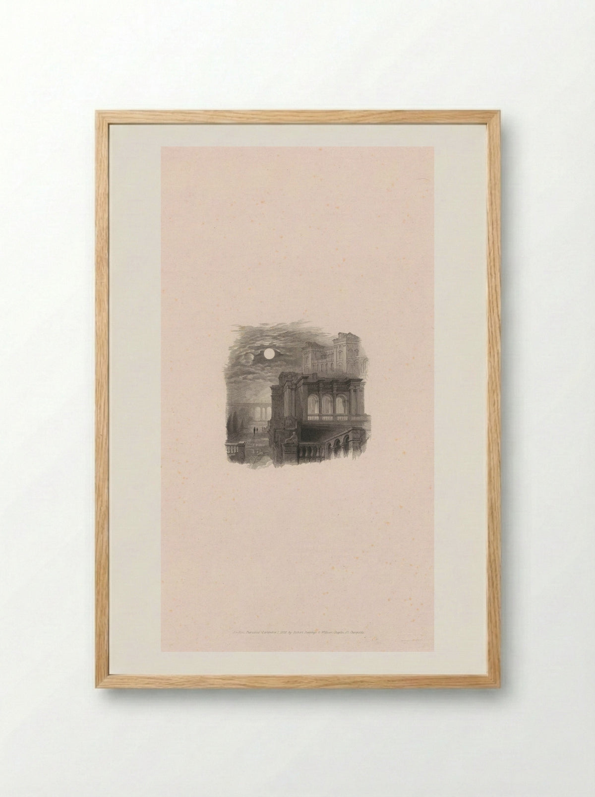 Villa Madama, Moonlight - Henry Le Keux - Framed Print Wood