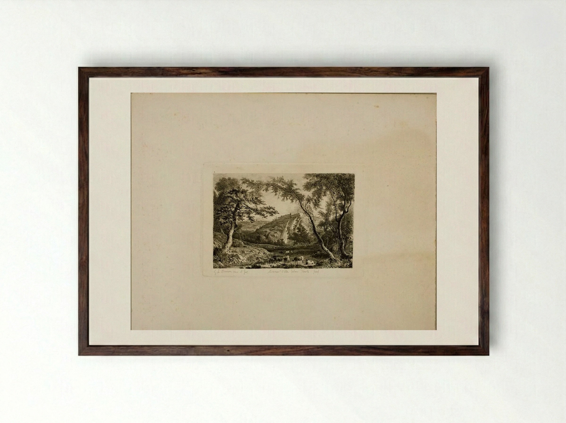 Villa of Maecenas, Tivoli - George Loring Brown - Framed Print Dark Wood