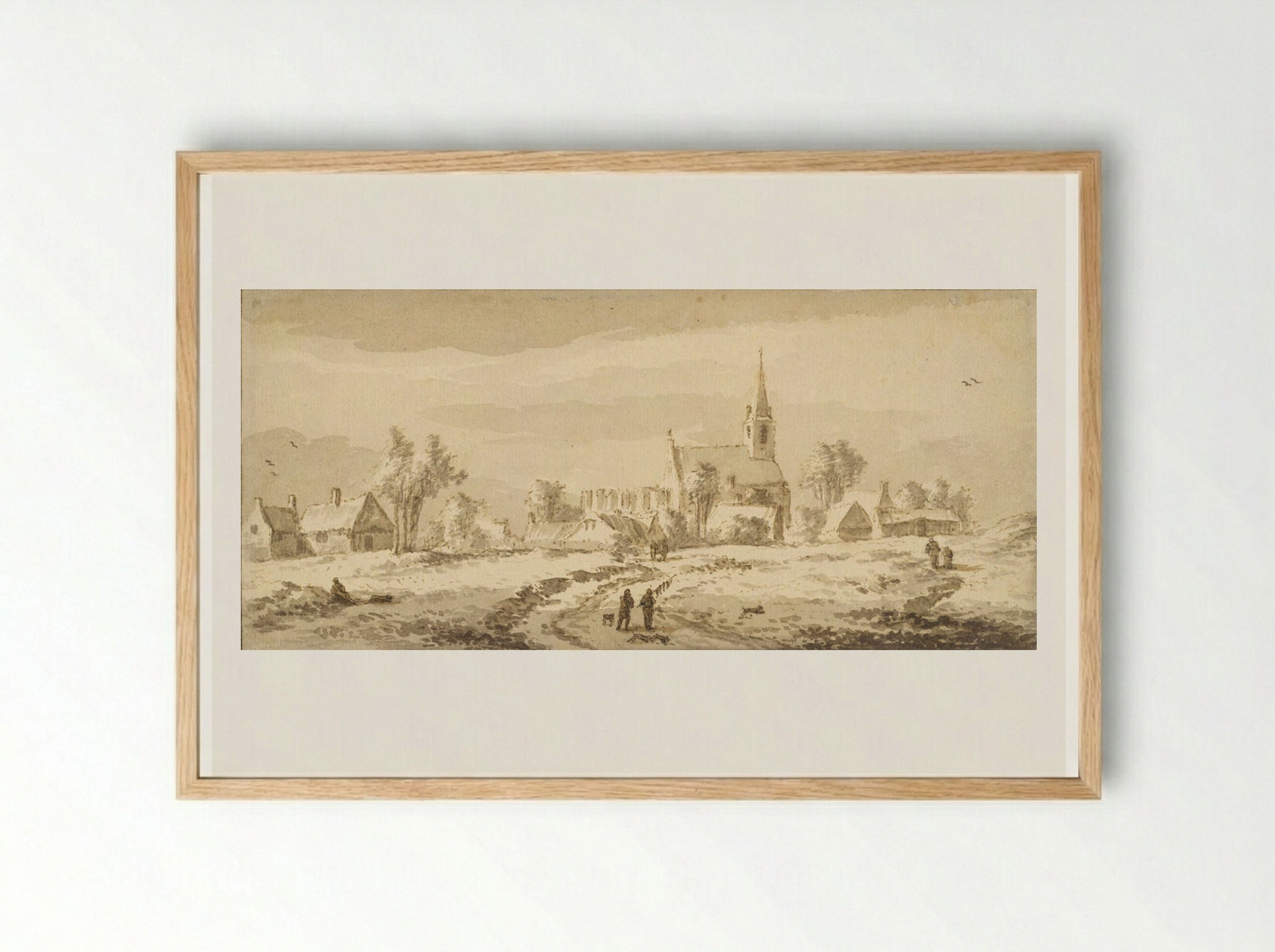 Village Landscape (Noordwijkerhout) - Abraham Rademaker - Framed Print Wood