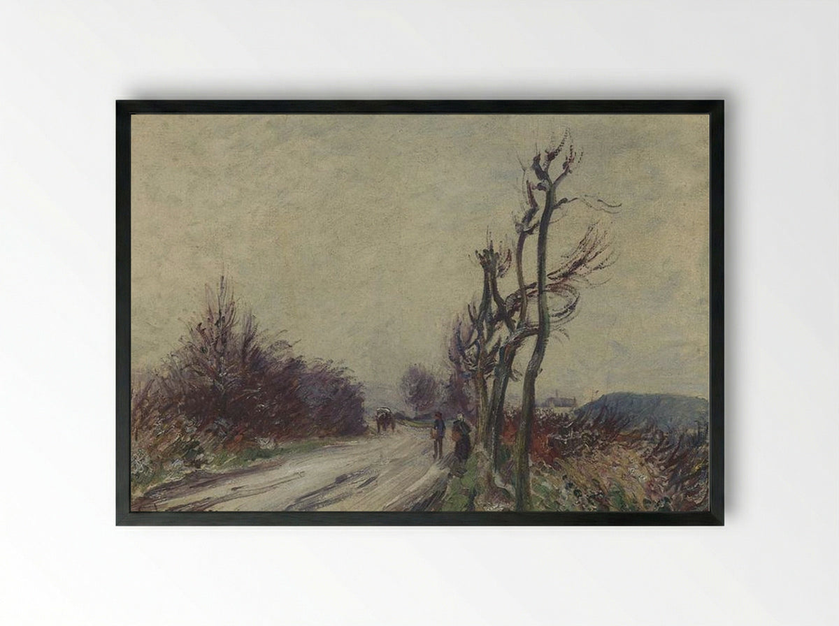 Village Road in Autumn - Gustave Loiseau - Framed Print Black
