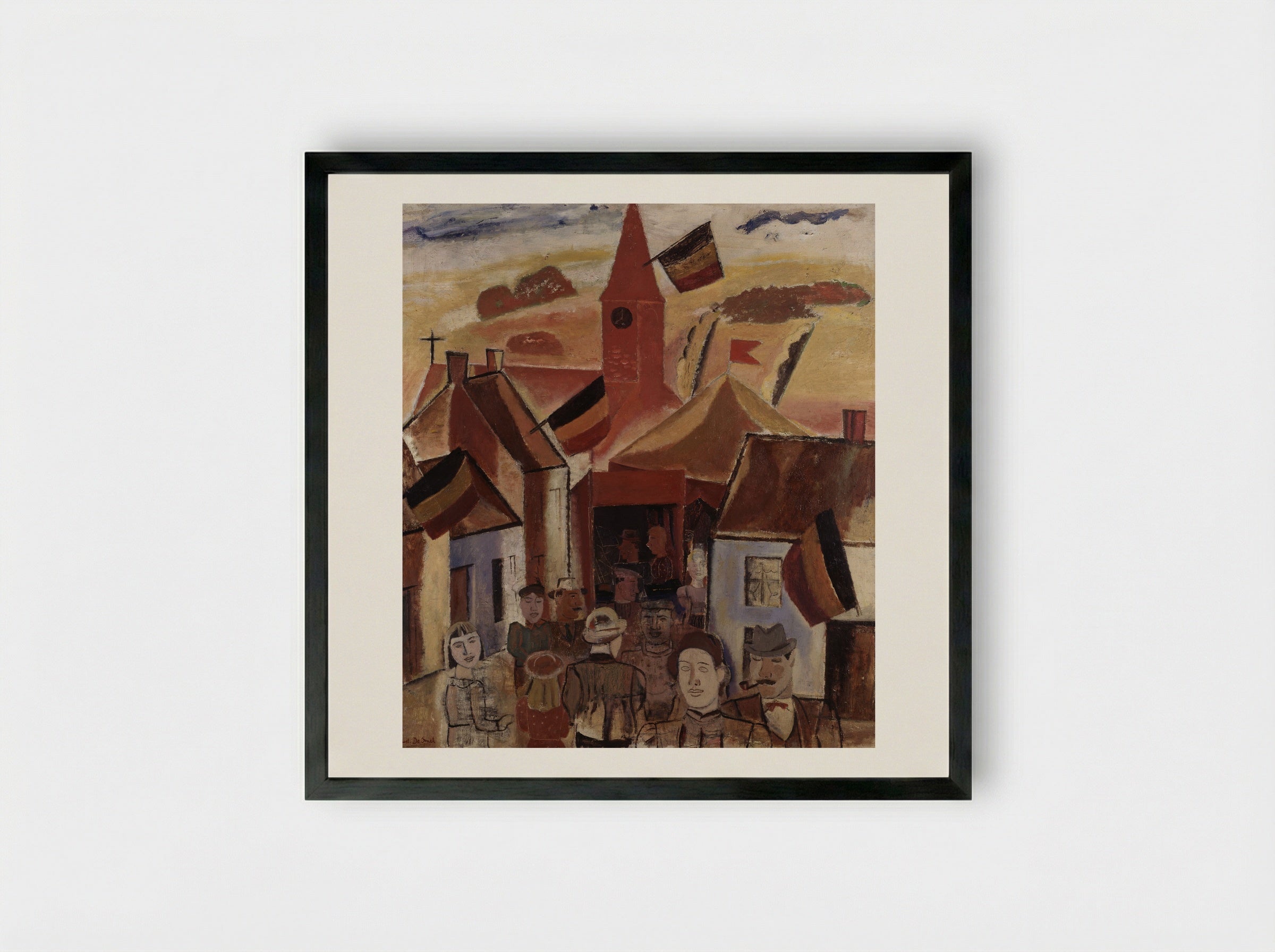 Village - Gustave de Smet - Framed Print Black