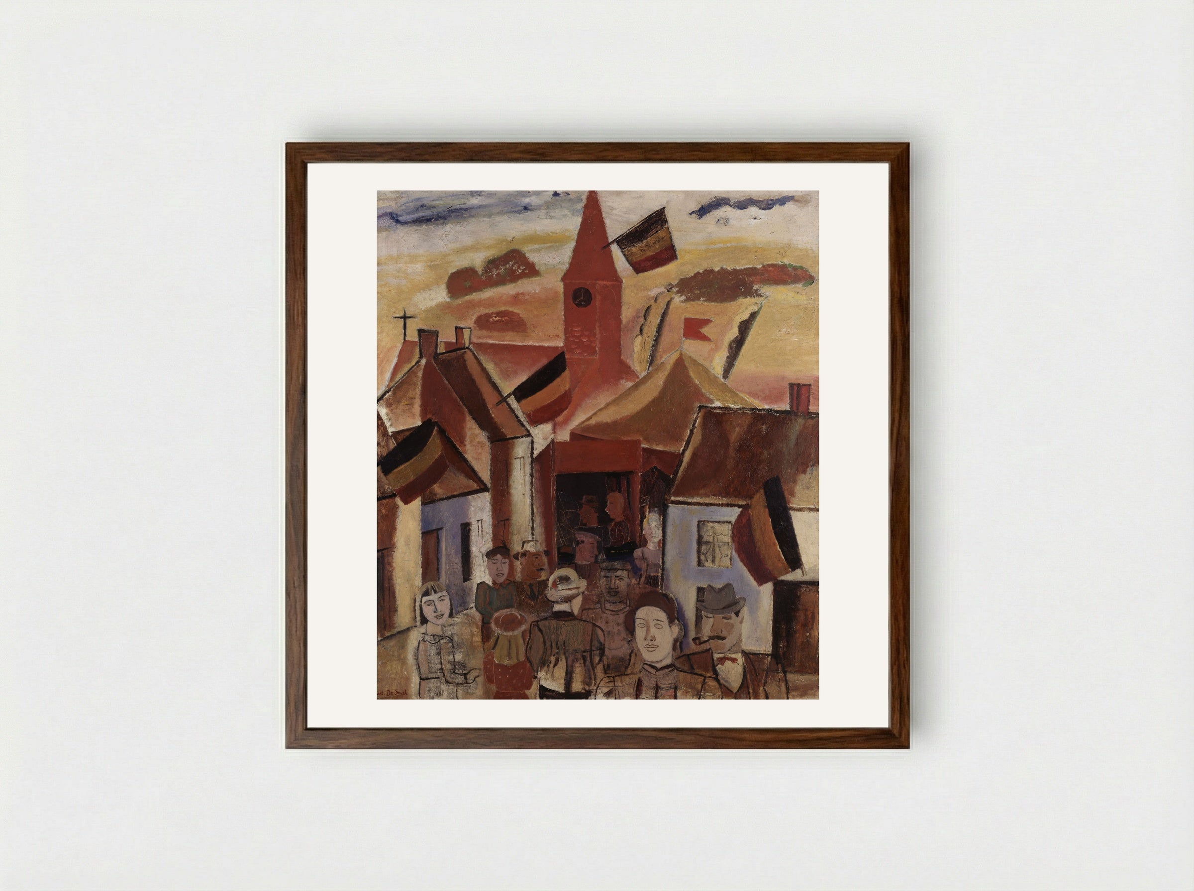 Village - Gustave de Smet - Framed Print Dark Wood