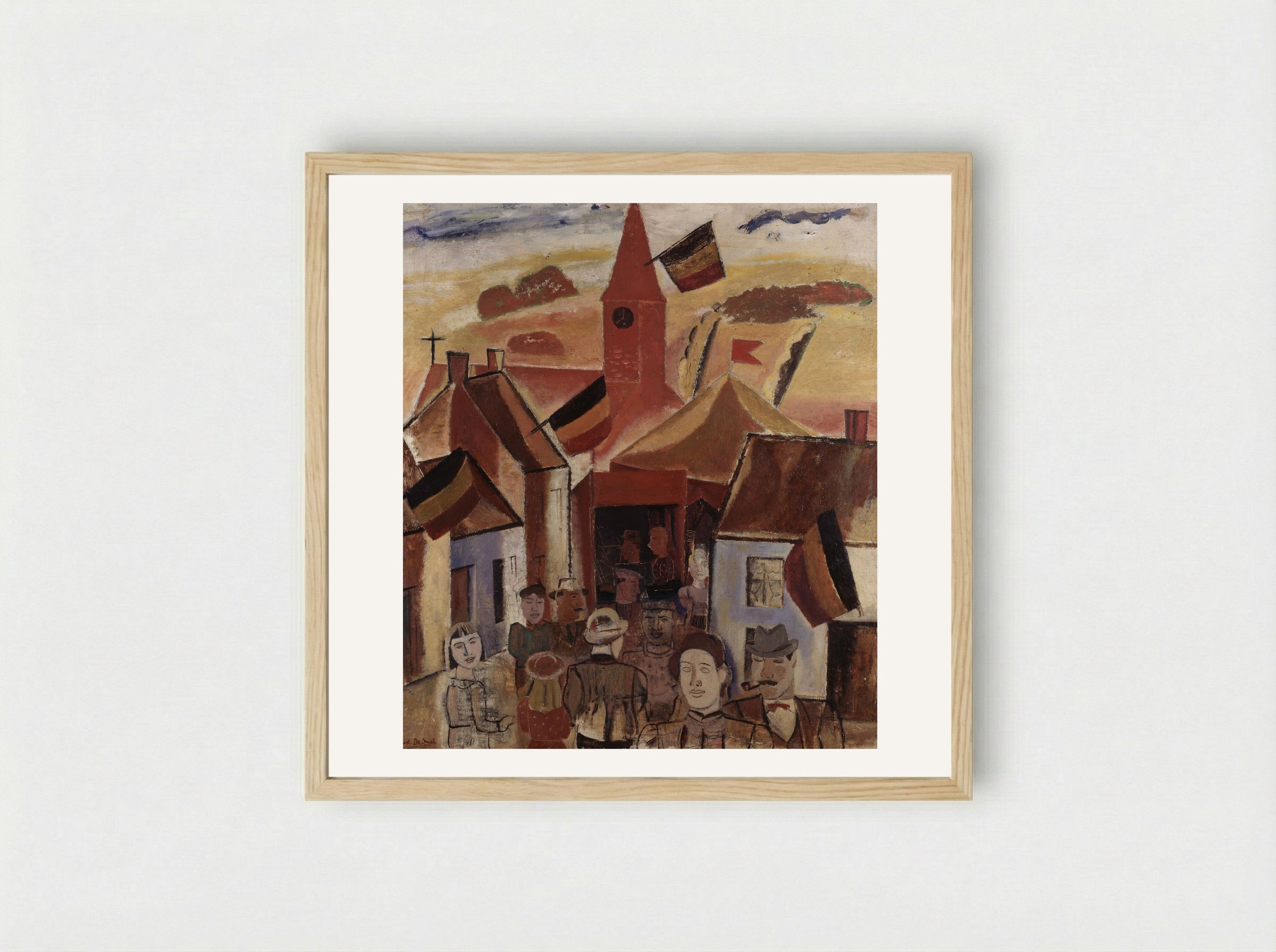 Village - Gustave de Smet - Framed Print Wood