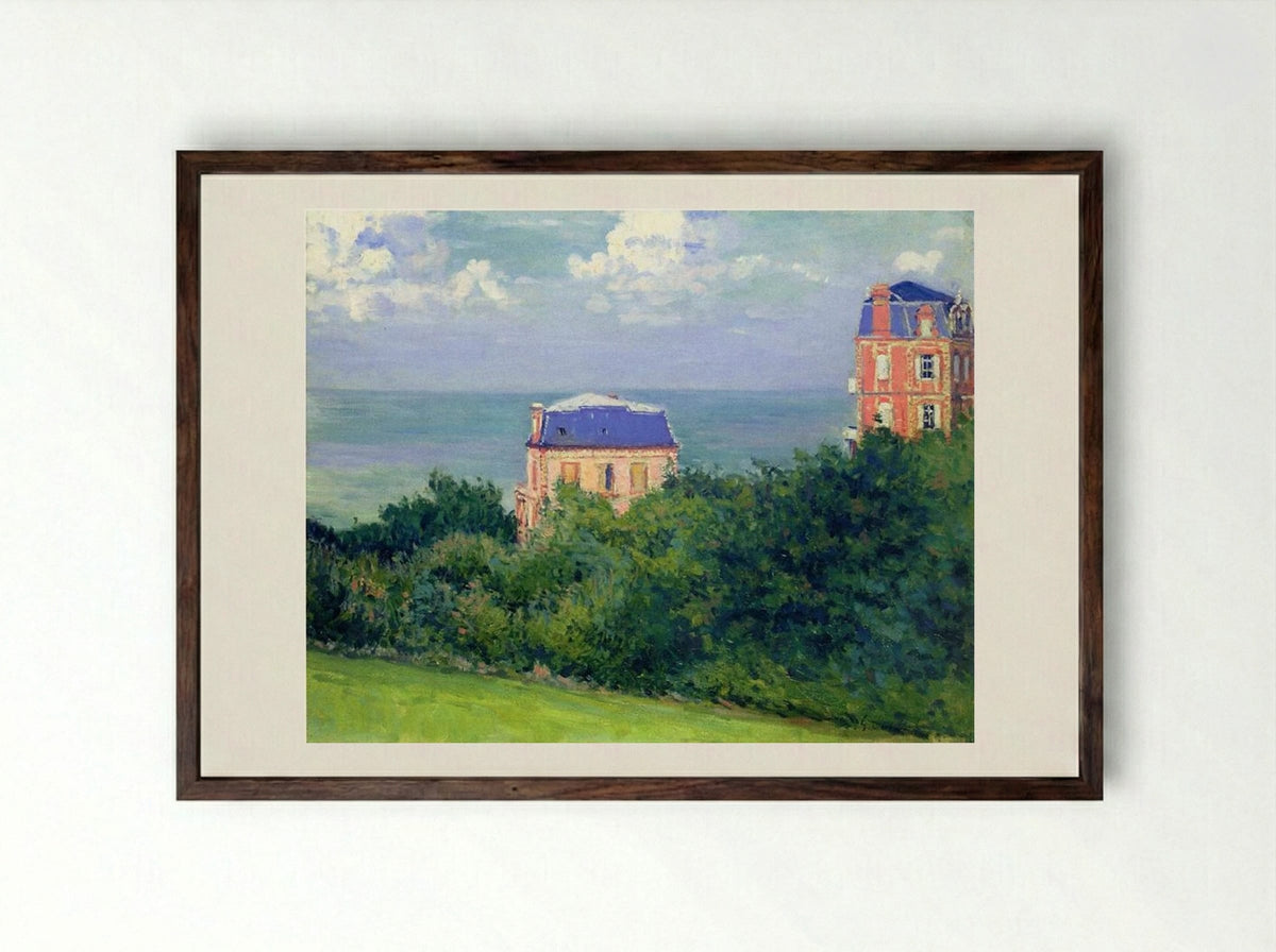 Villas at Villers-sur-Mer - Gustave Caillebotte - Framed Print Dark Wood