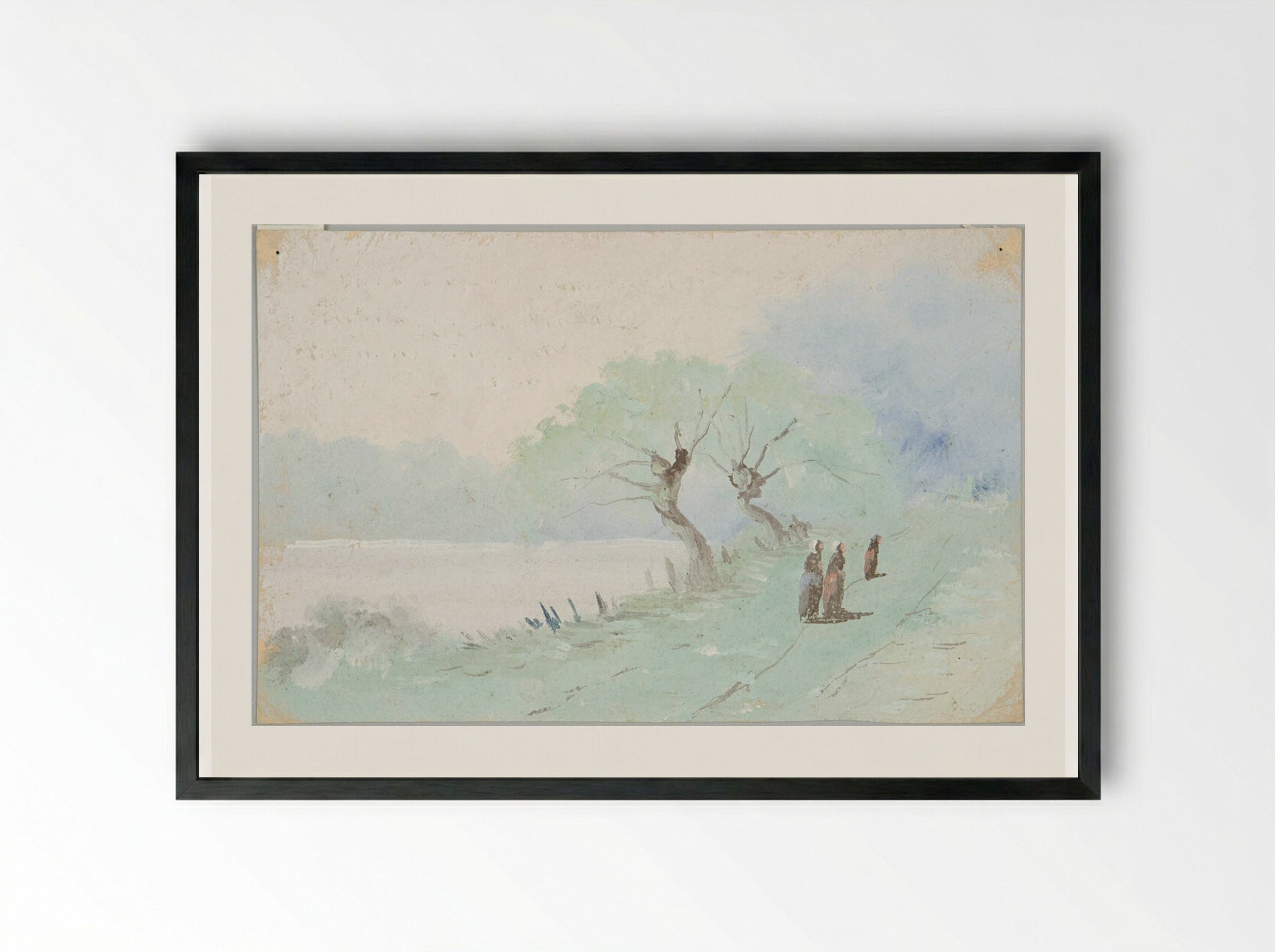 Ville d'Avray - Jean-Baptiste-Camille Corot - Framed Print Black