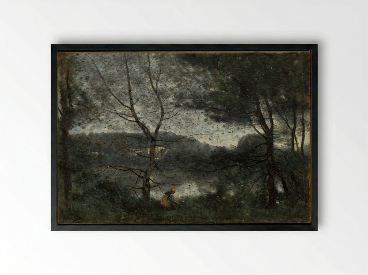 Ville-d'Avray - Jean-Baptiste-Camille Corot - Framed Print Black