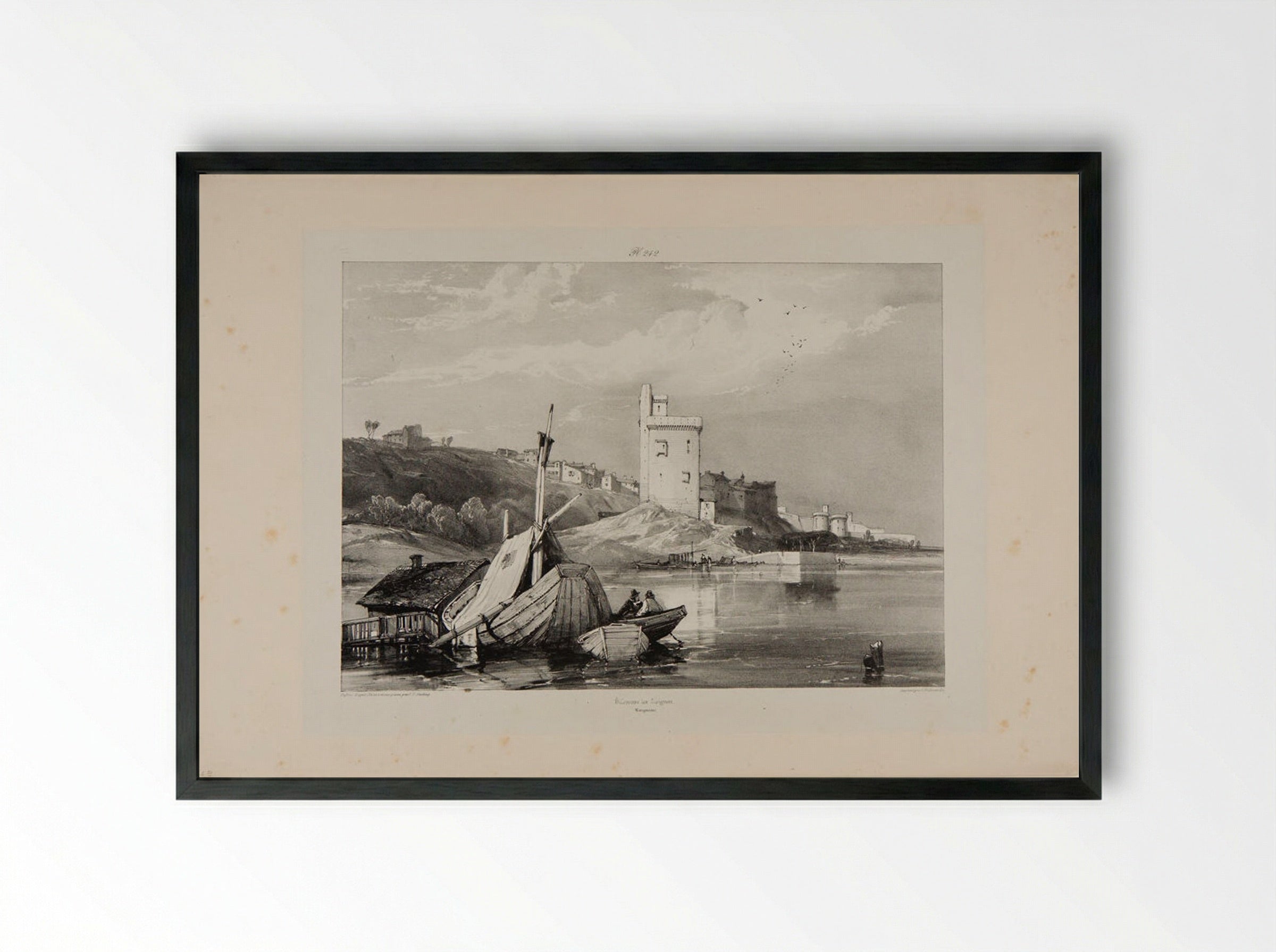 Villeneuve les Avignon, Languedoc - James Duffield Harding - Framed Print Black