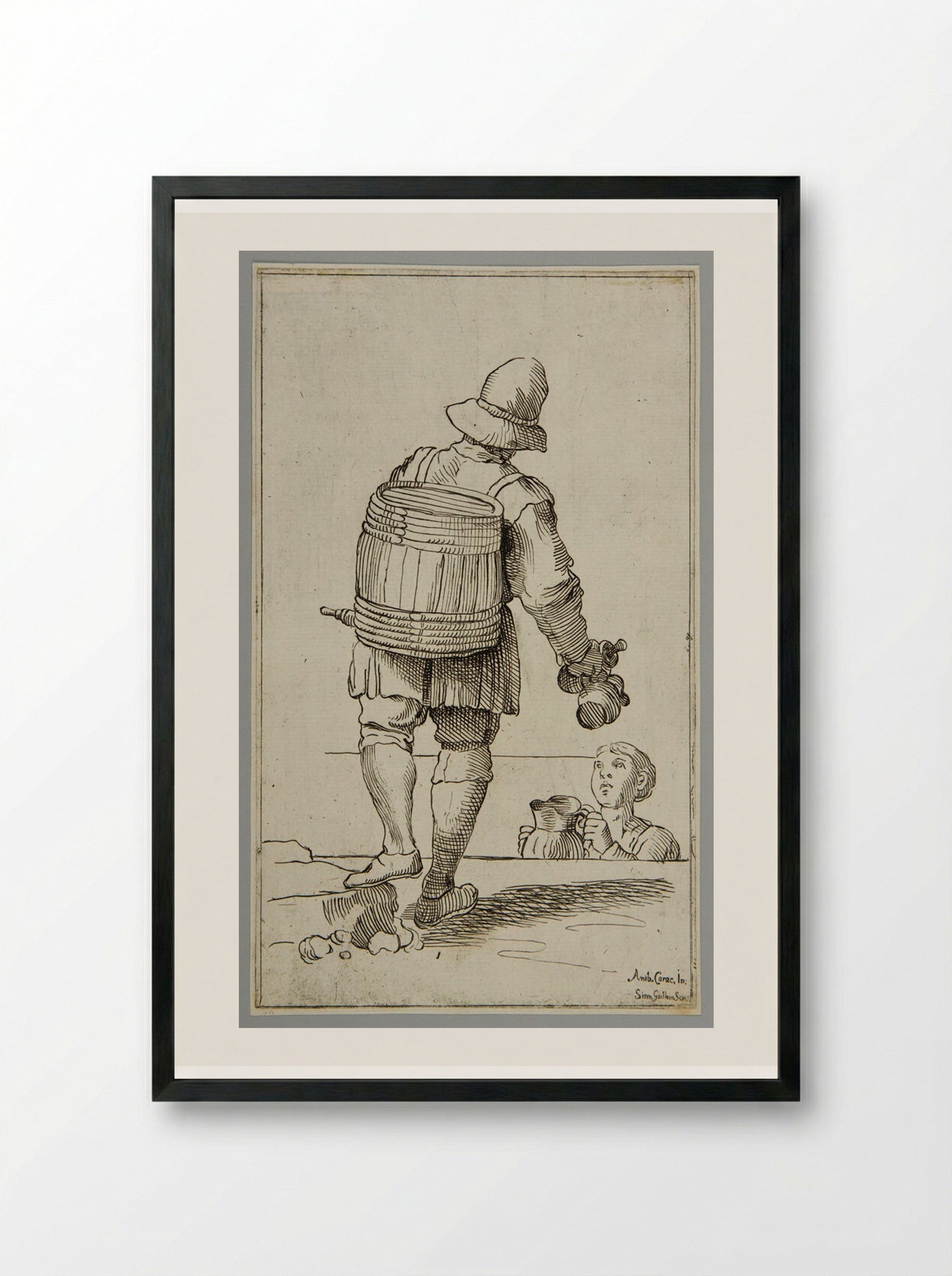 Vinegar Vendor!, plate 33 - Simon Guillain - Framed Print Black