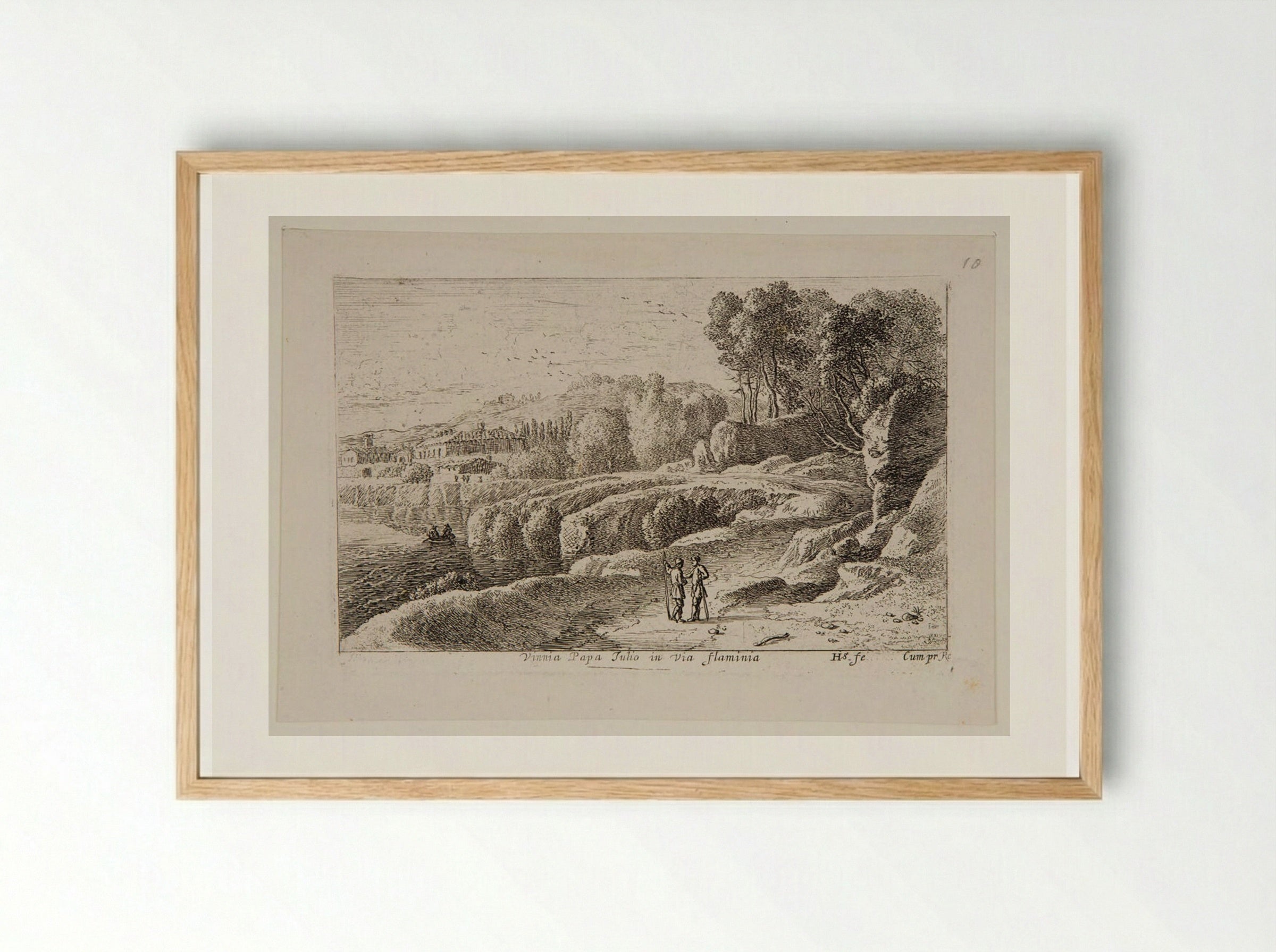 Vineyard of Pope Julius on the Via Flaminia - Herman van Swanevelt - Framed Print Wood
