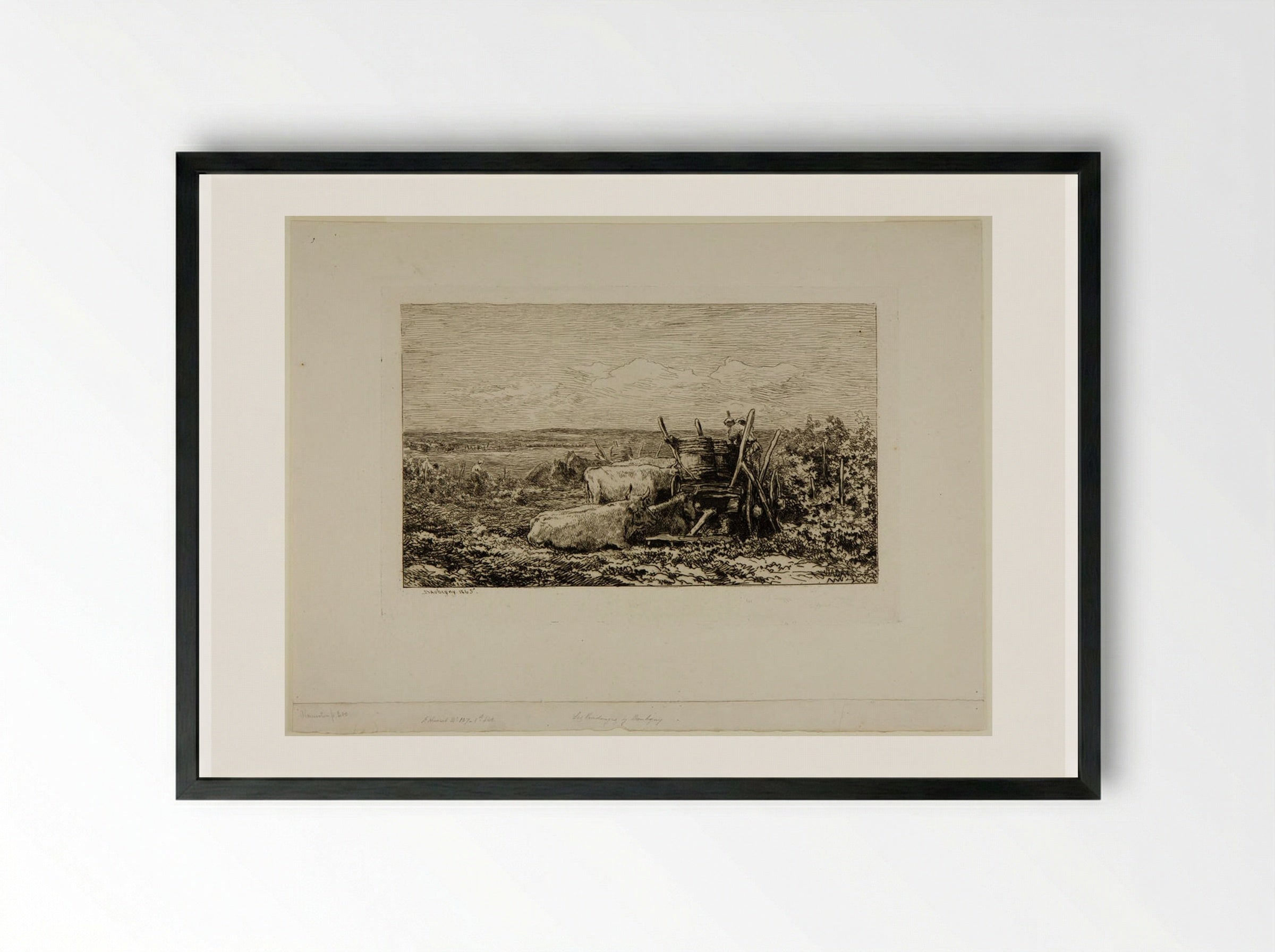 Vintagers - Charles-François Daubigny - Framed Print Black