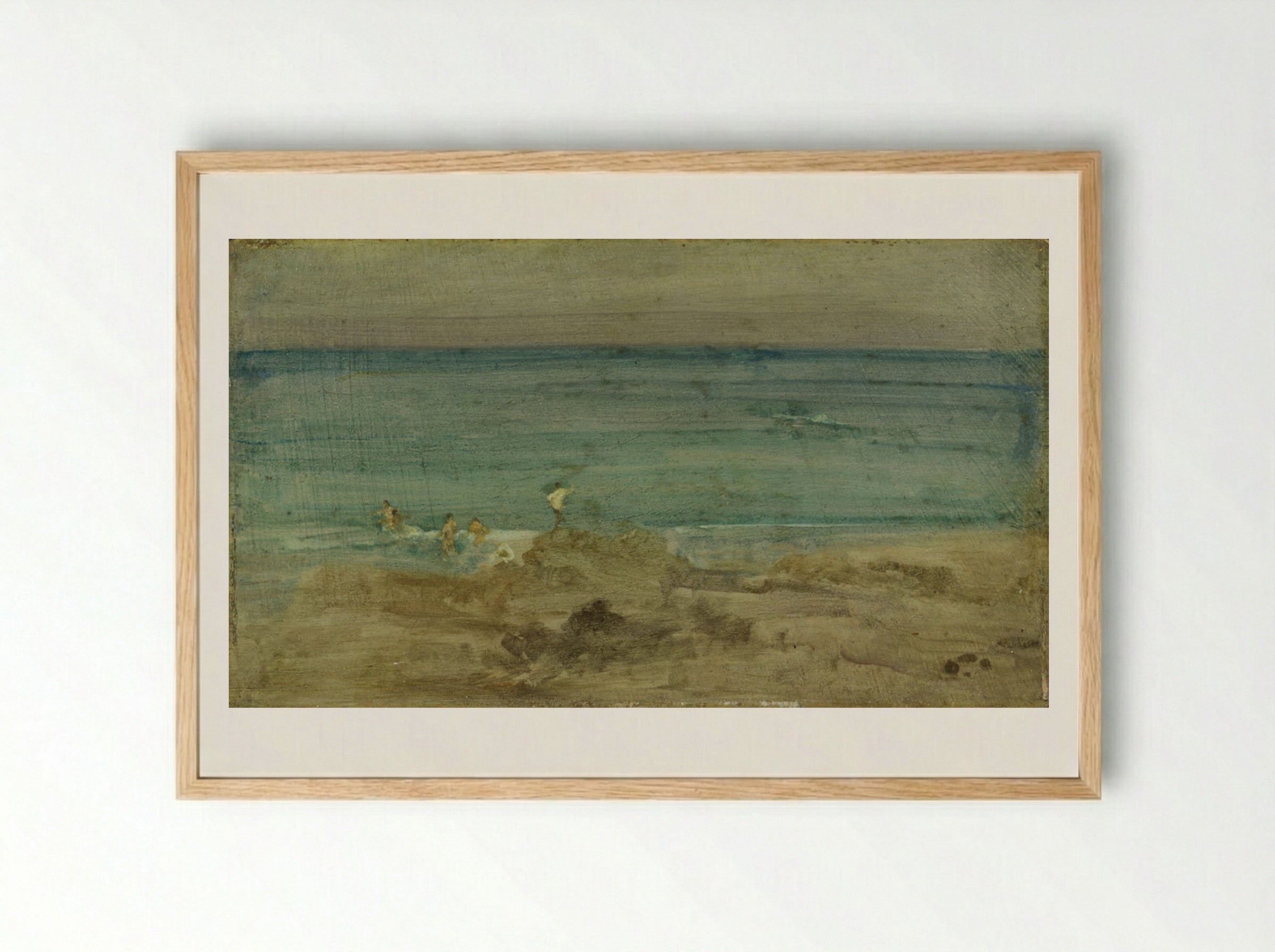 Violet and Blue: The Little Bathers, Pérosquérie - James Abbott McNeill Whistler - Framed Print Wood