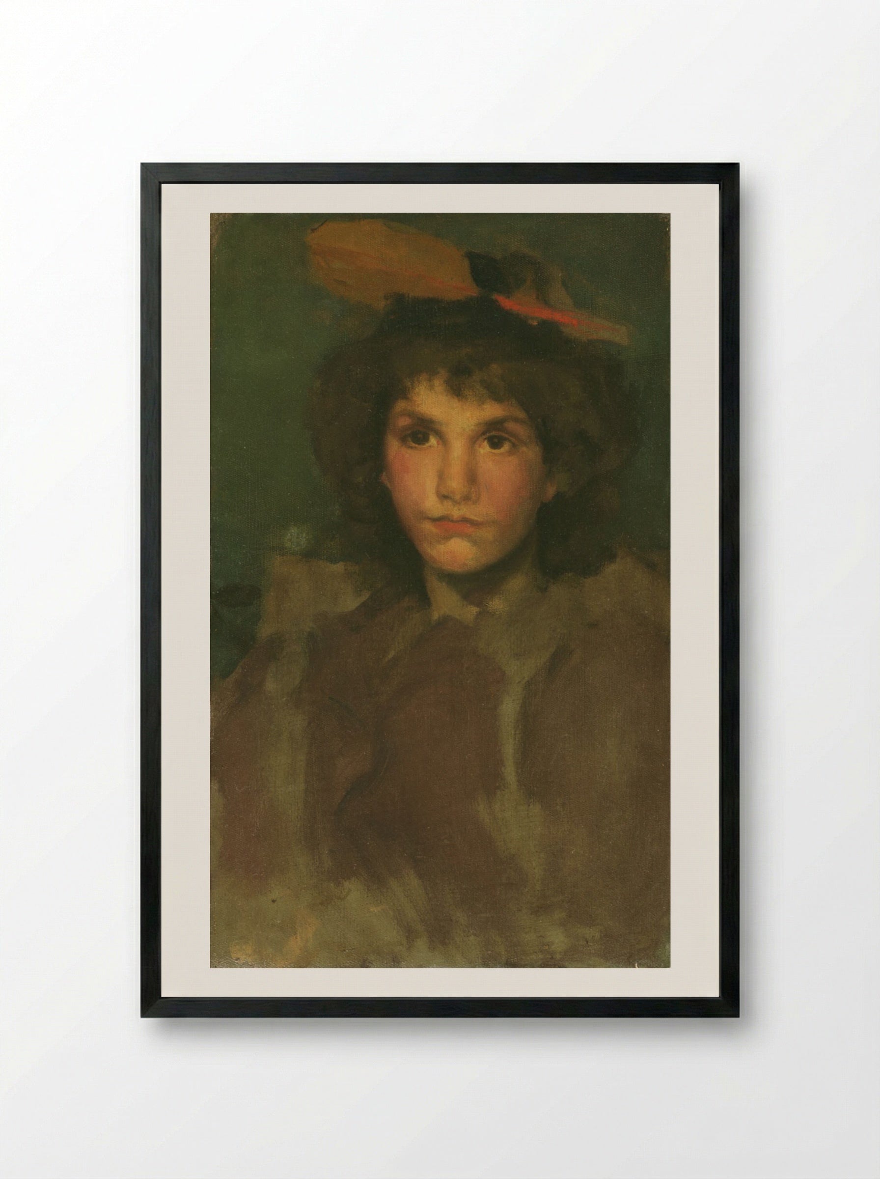 Violet and Blue: The Red Feather - James Abbott McNeill Whistler - Framed Print Black