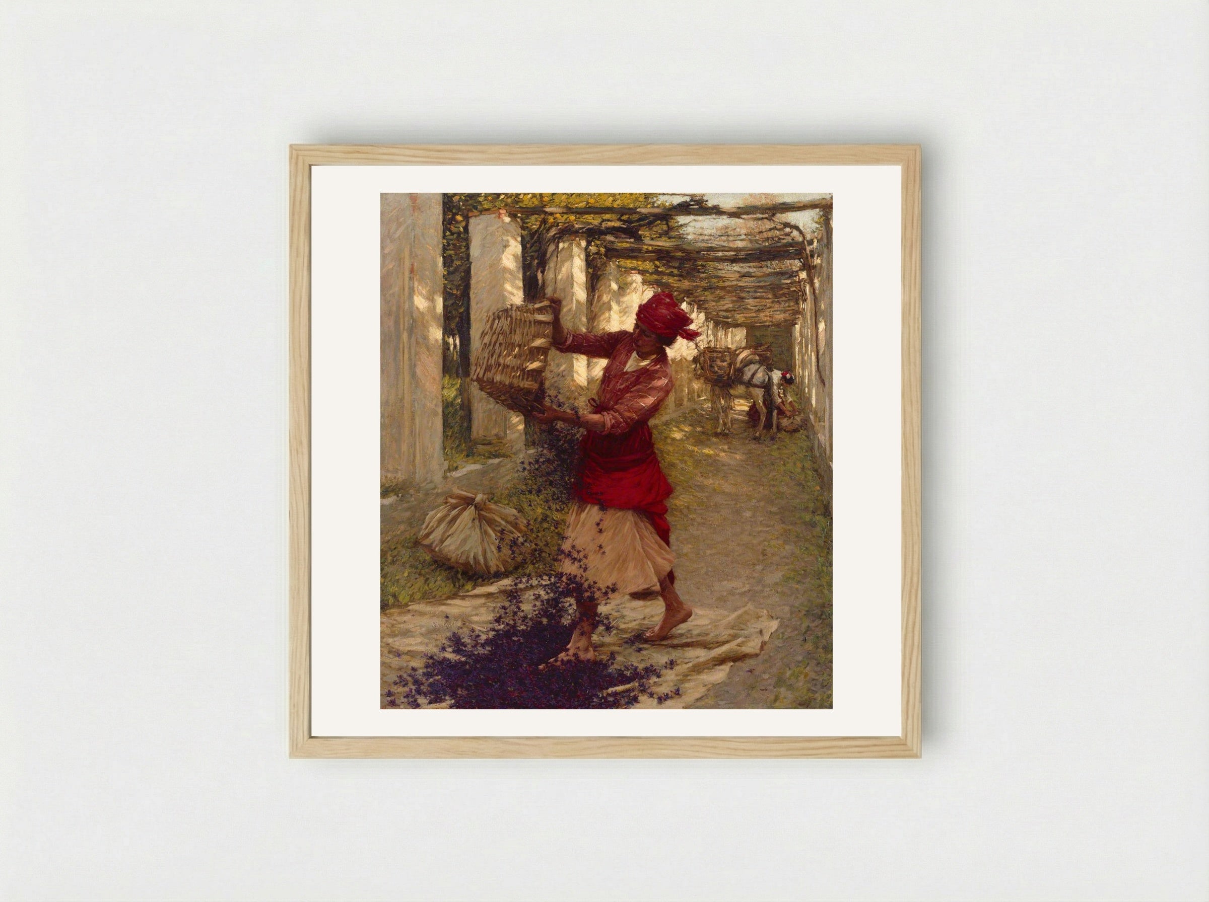 Violets for Perfume - Henry Herbert La Thangue - Framed Print Wood
