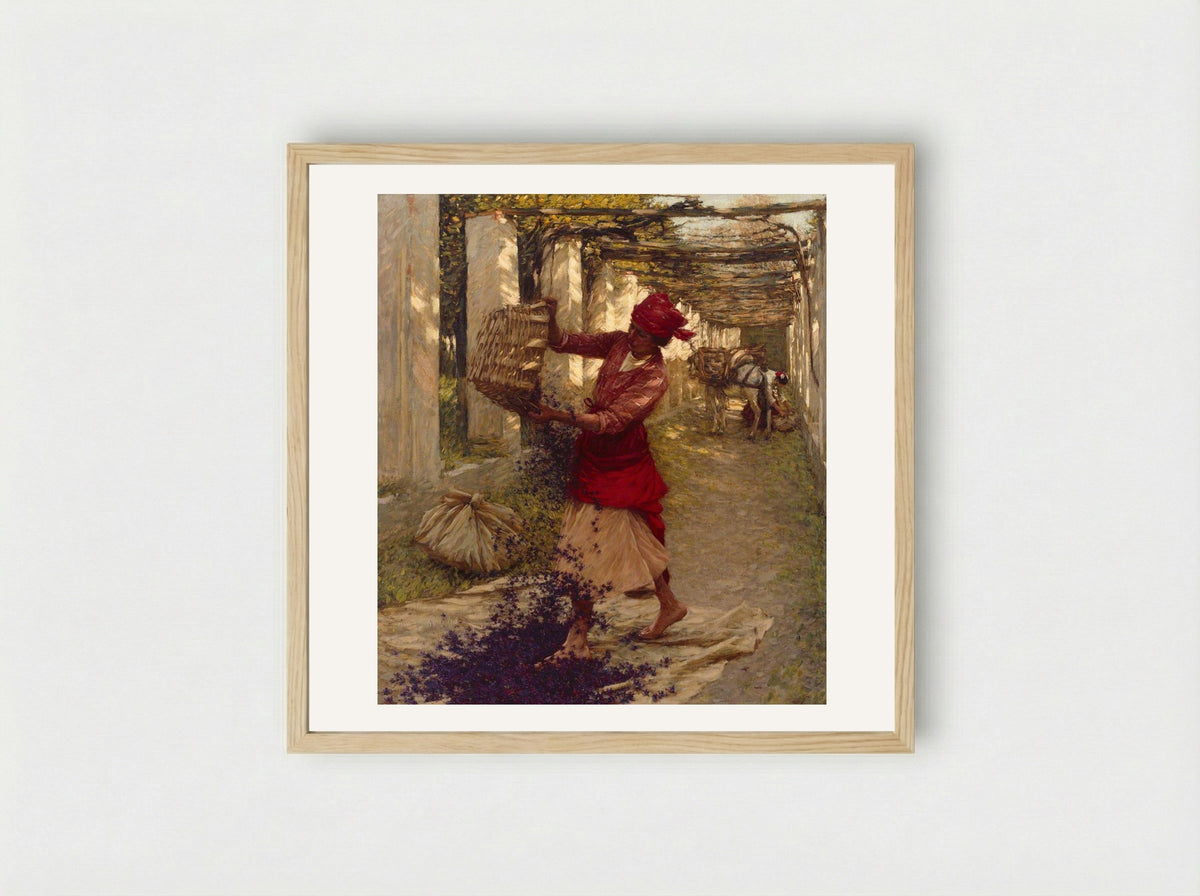 Violets for Perfume - Henry Herbert La Thangue - Framed Print Wood