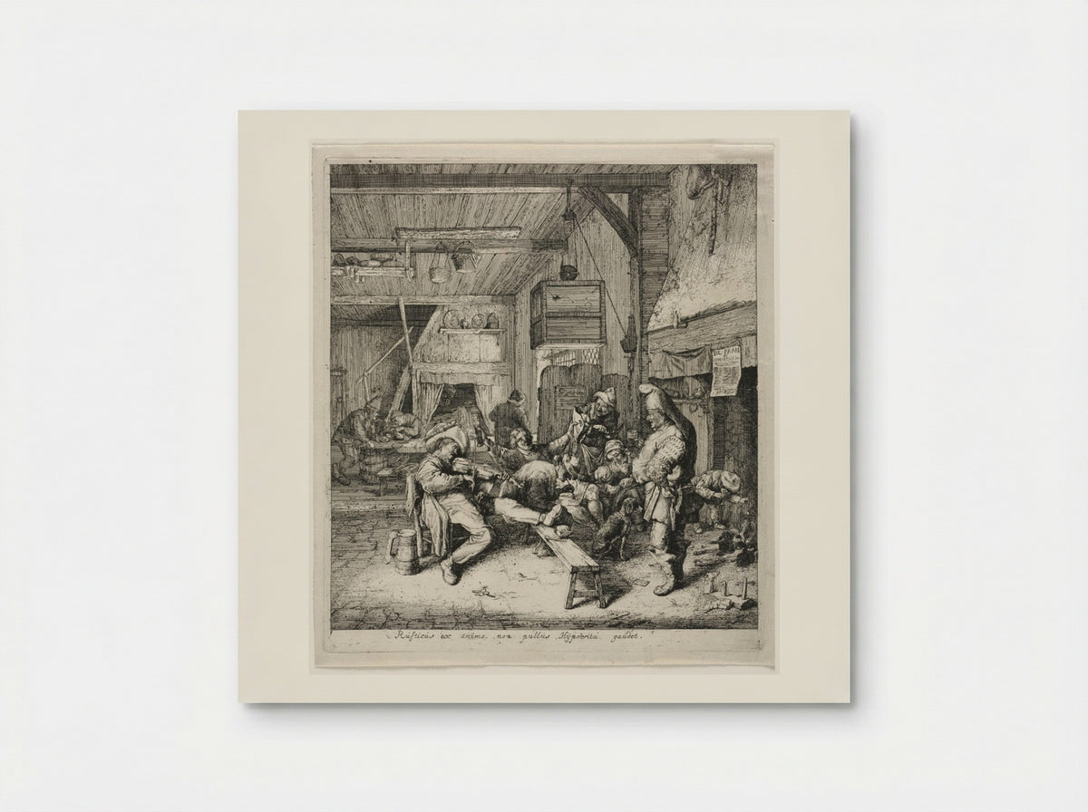 Violin Player Seated in the Inn - Cornelis Dusart - Poster
