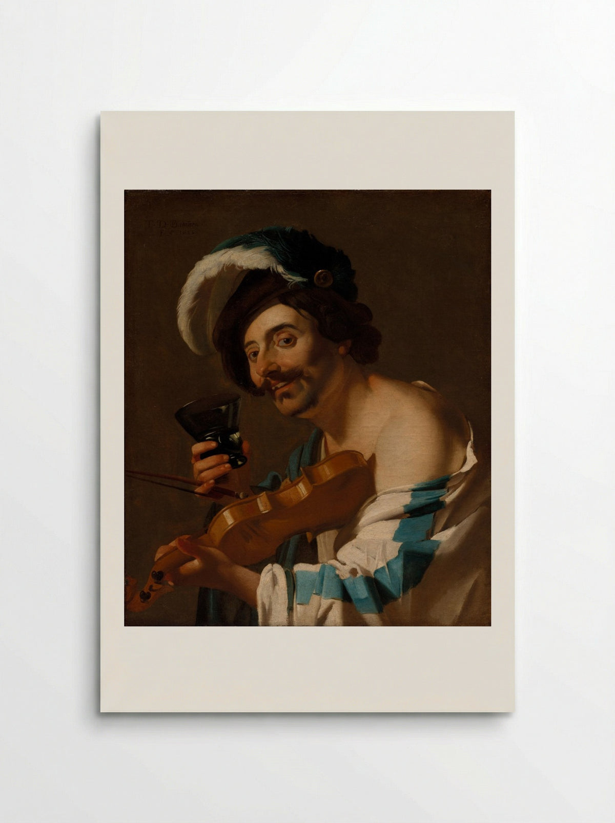 Violin Player with a Wine Glass - Dirck van Baburen - Poster