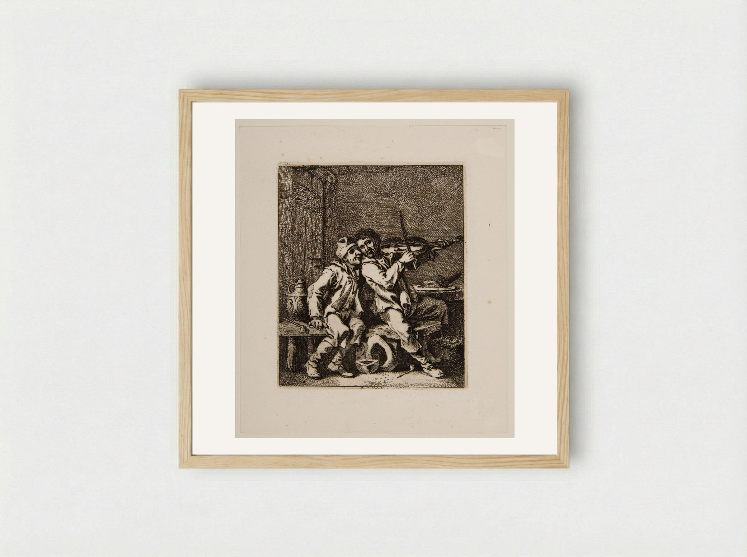 Violin Player - Ferdinand Kobell - Framed Print Wood