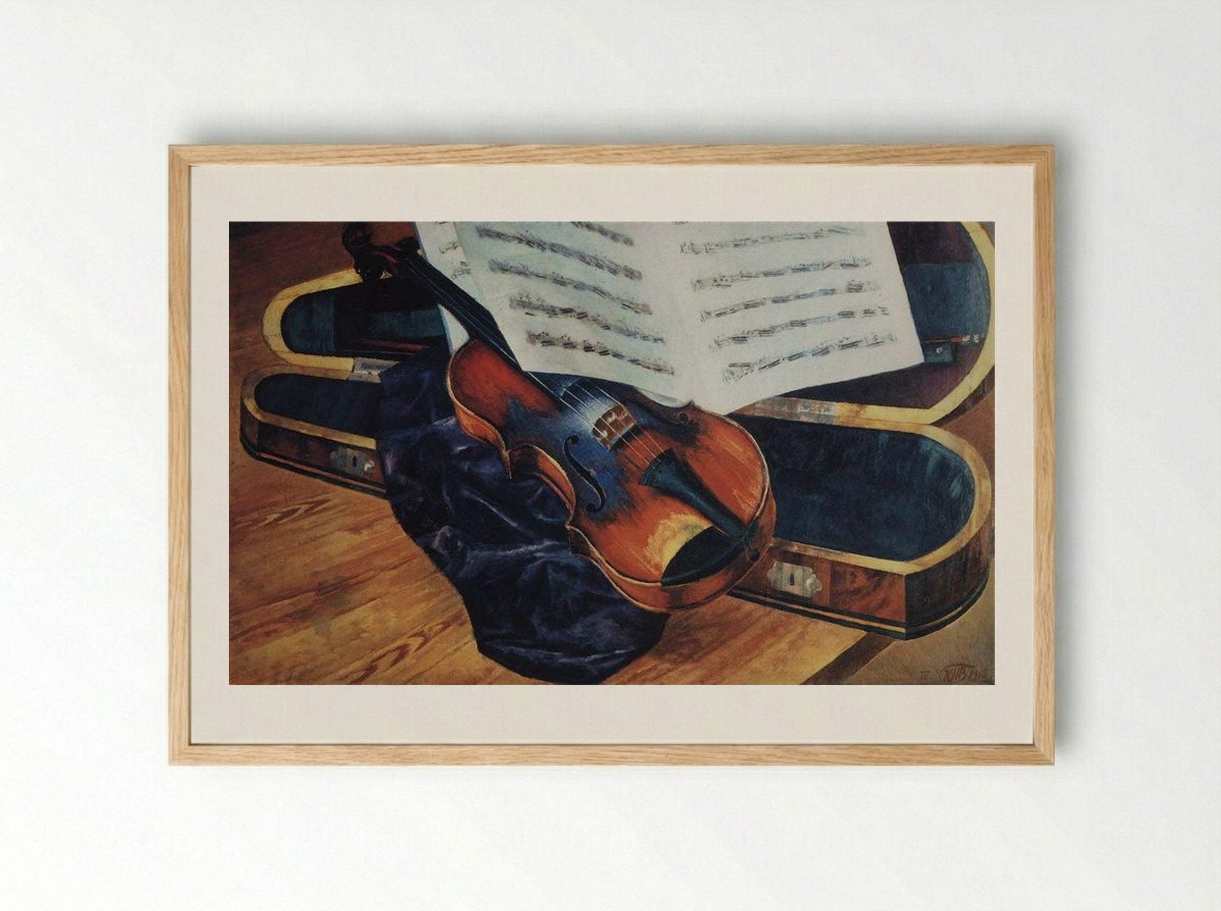 Violin - Kuzma Petrov-Vodkin - Framed Print Wood