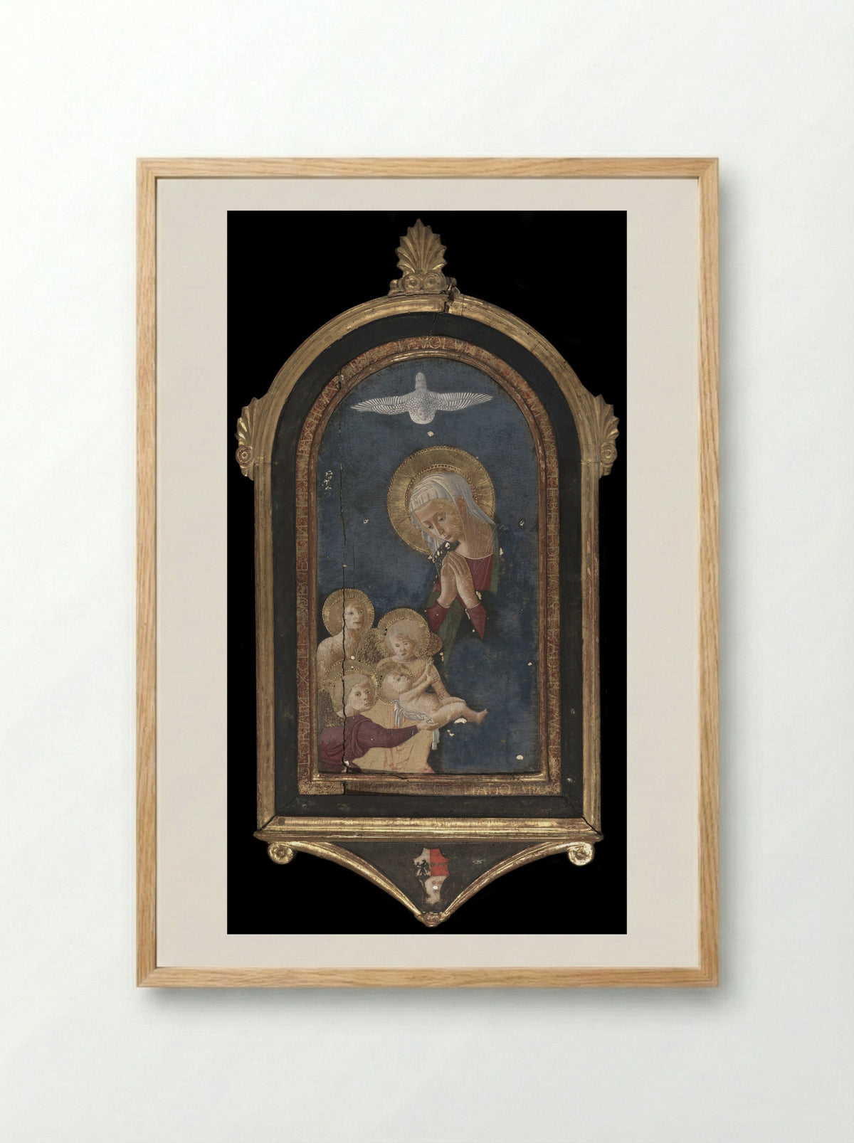 Virgin Adoring the Child - Pseudo Pier Francesco Fiorentino - Framed Print Wood