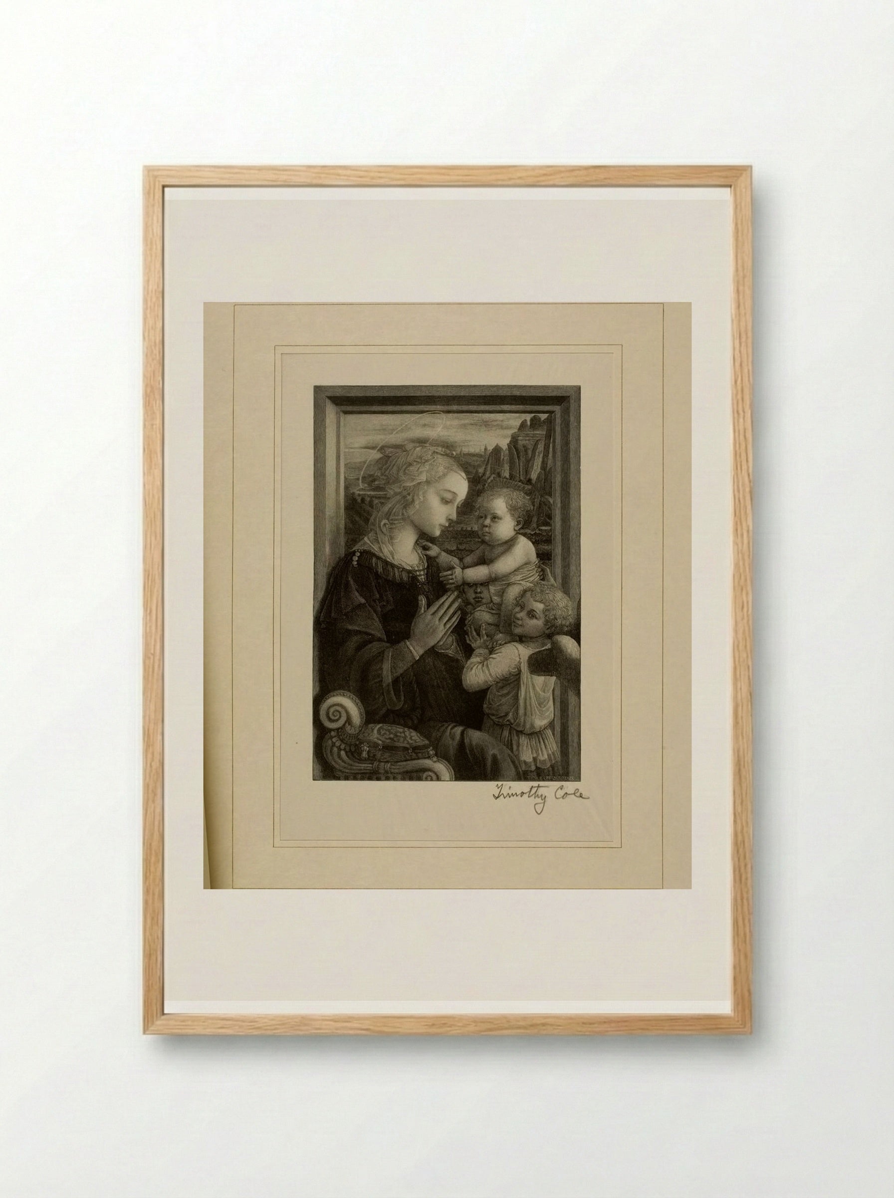 Virgin Adoring the Infant Christ - Timothy Cole - Framed Print Wood