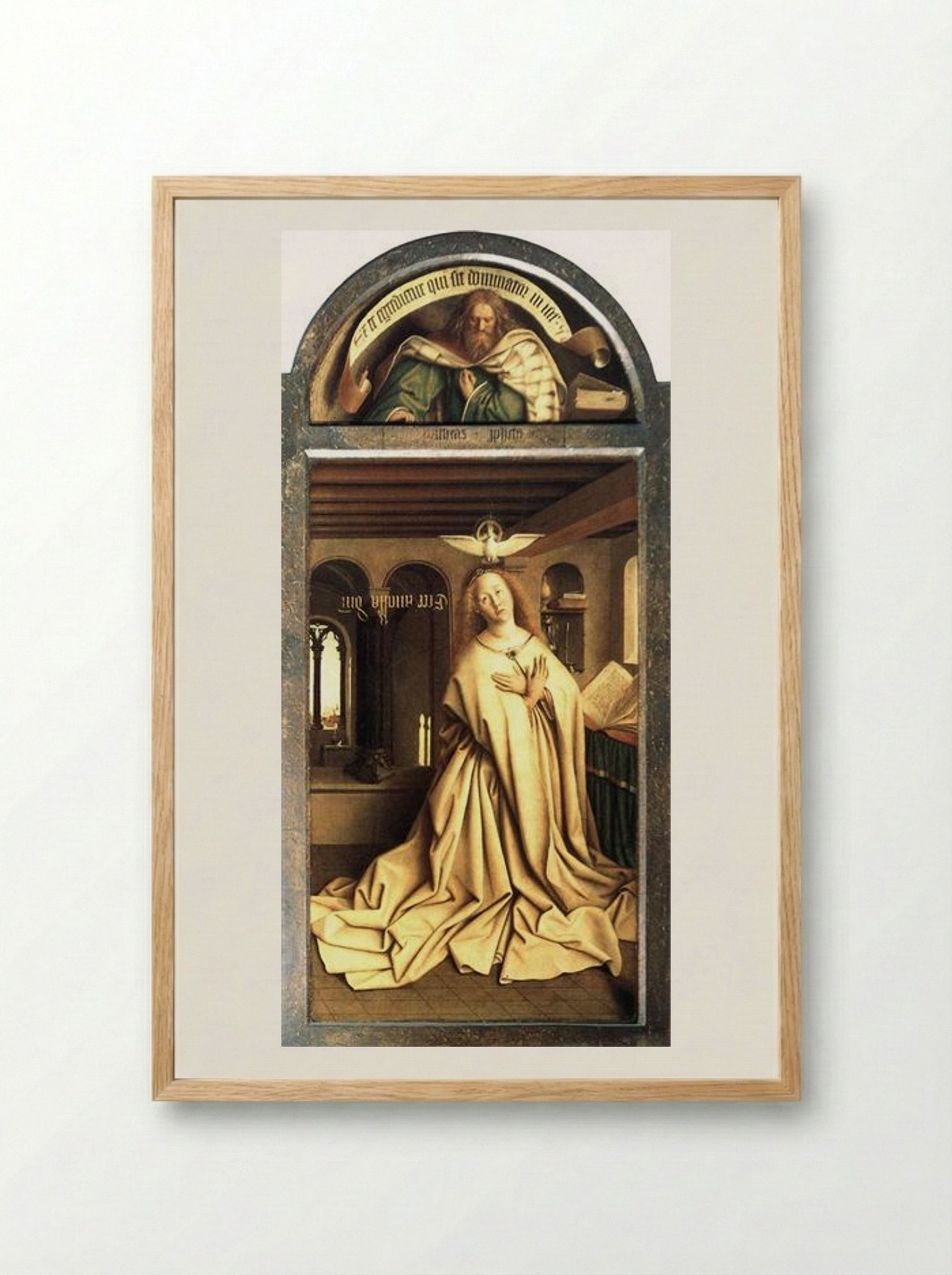 Virgin Annunciate (Ghent Altarpiece) - Jan van Eyck - Framed Print Wood