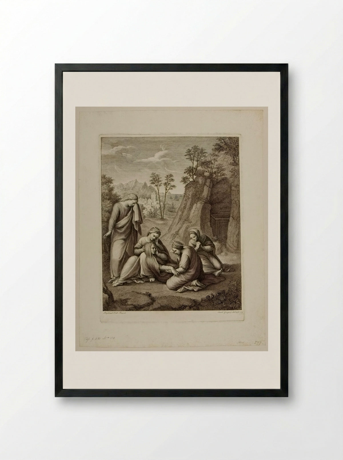 Virgin Fainting Before the Sepulchre - Carlo Gregori - Framed Print Black