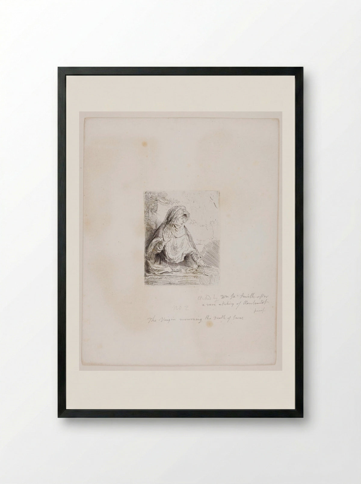 Virgin Mourning the Death of Jesus - William James Smith - Framed Print Black