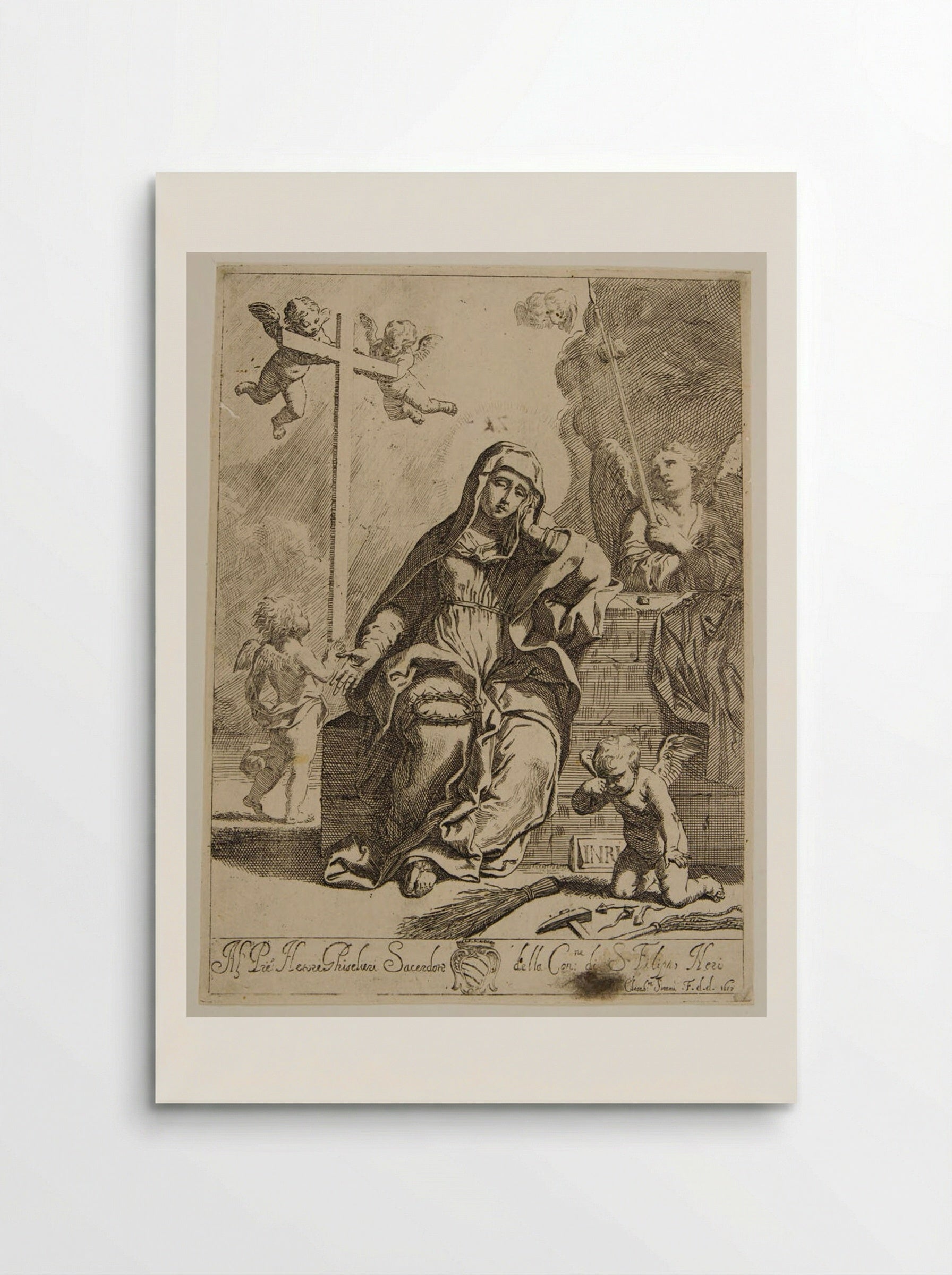Virgin and Angels Weeping over the Instruments of Christ's Torture - Elisabetta Sirani - Poster
